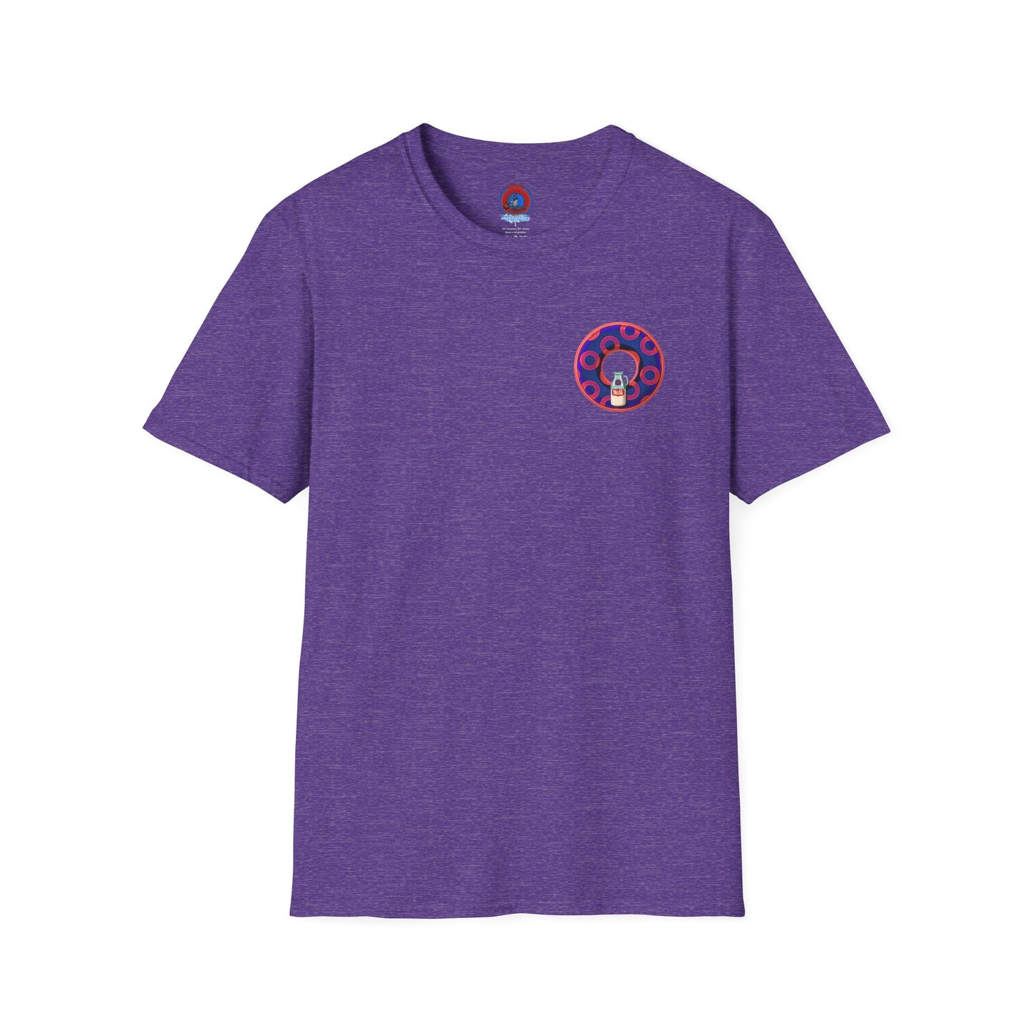 Classic Donut Tee - Unisex Soft-Style - "Wooked Cream - YEMSG Donut " - dark electric blue/red rustic paradox donut - variant 2