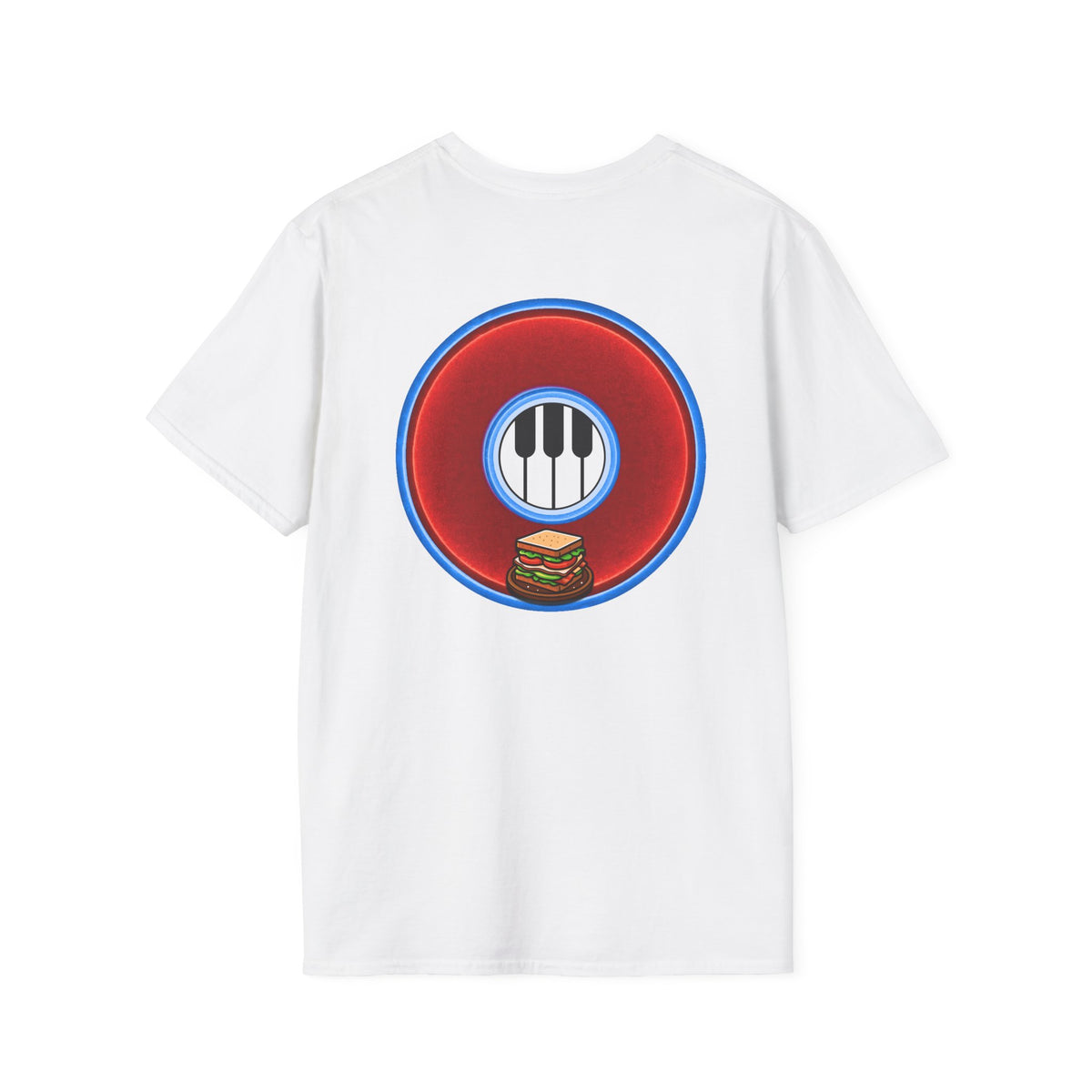 Classic Donut Tee - Unisex Soft-Style - "Rage Side Donut" - vivid red donut - variant 2