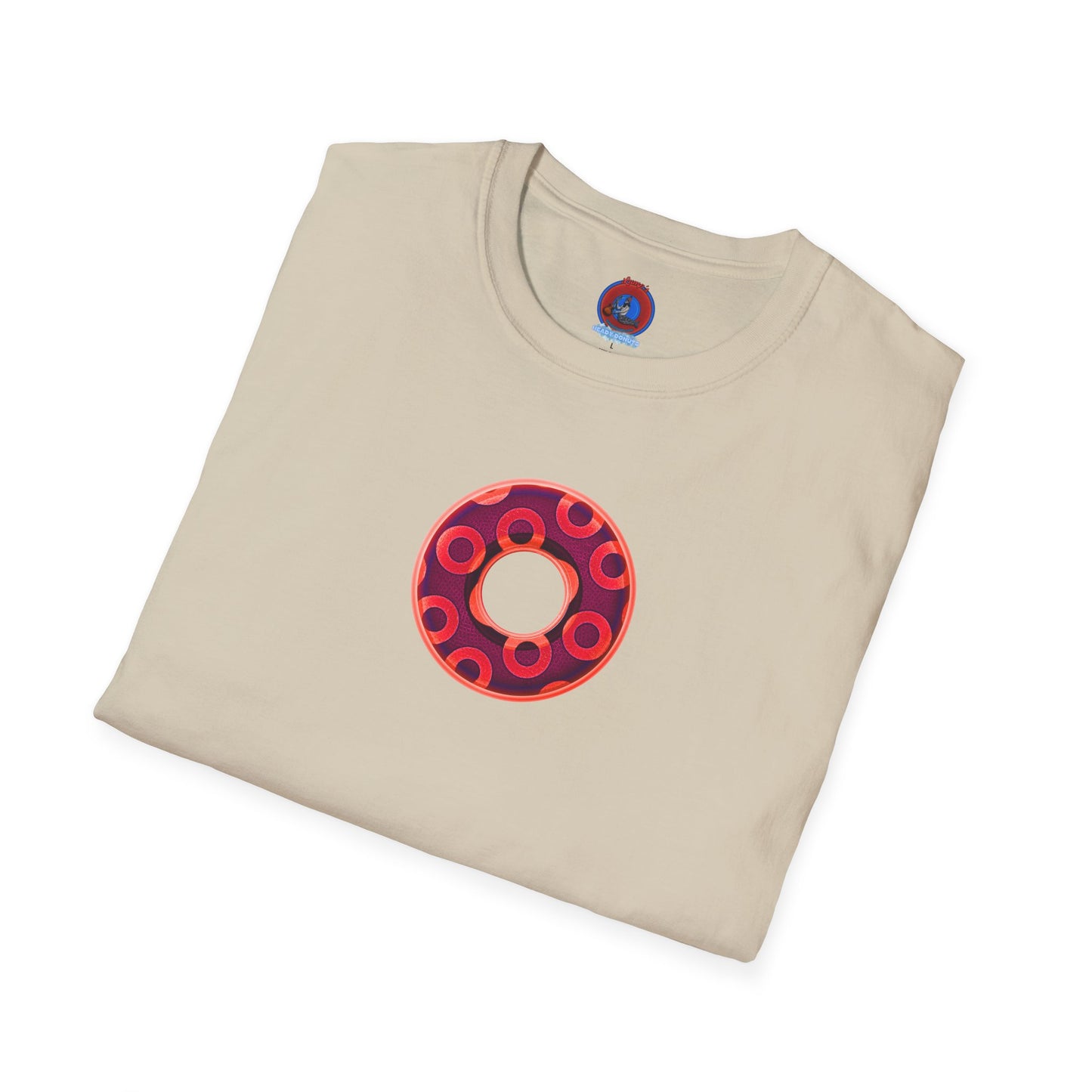 Plain Donuts/Unisex Soft-Style - "Plain Rustic Paradoxical Donuts" - bright red/burgundy donuts