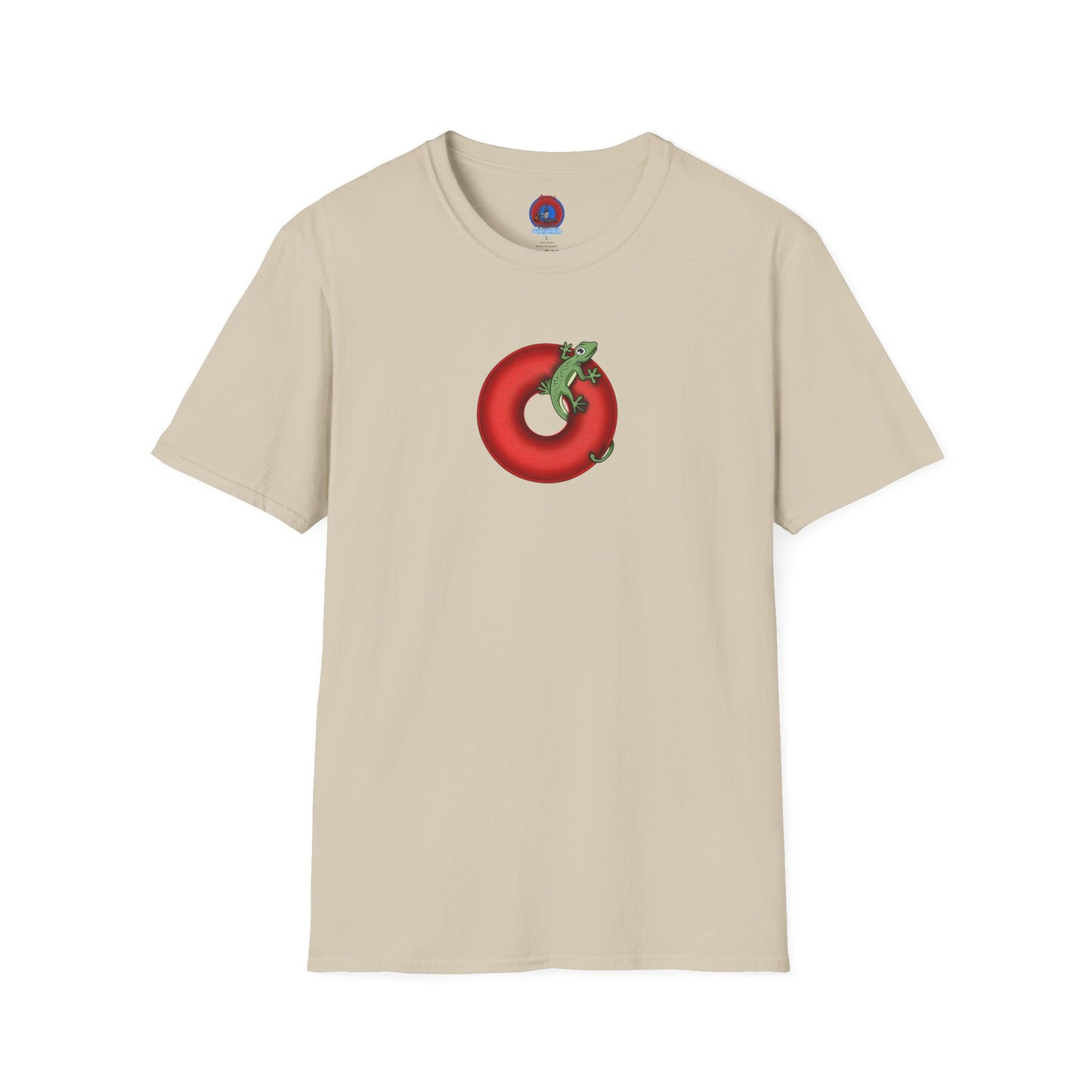 Classic Donut Tee - Unisex Soft-Style - "Practically Extinct Tee Shirt" - plump vivid red donut - variant 1
