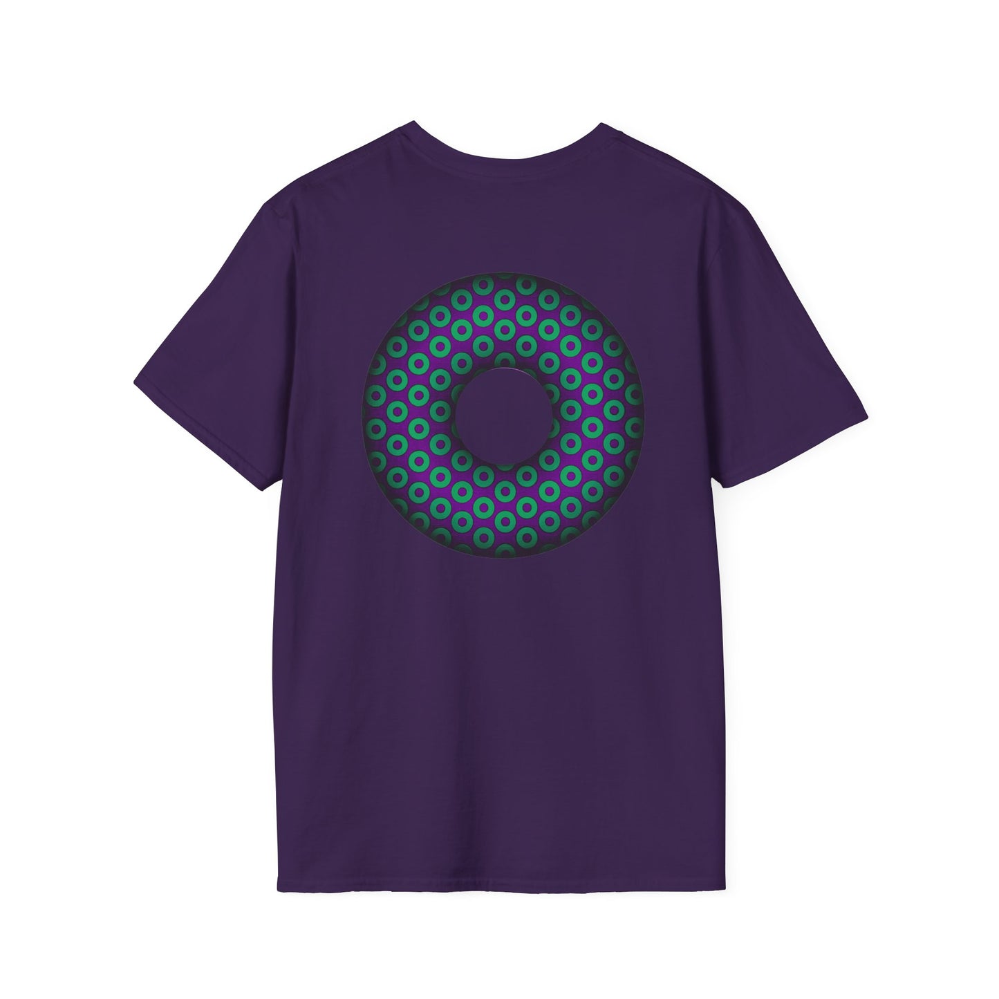Plain Donuts/Unisex Soft-Style - "Plain Paradoxical Grided Donuts" - green/purple donuts