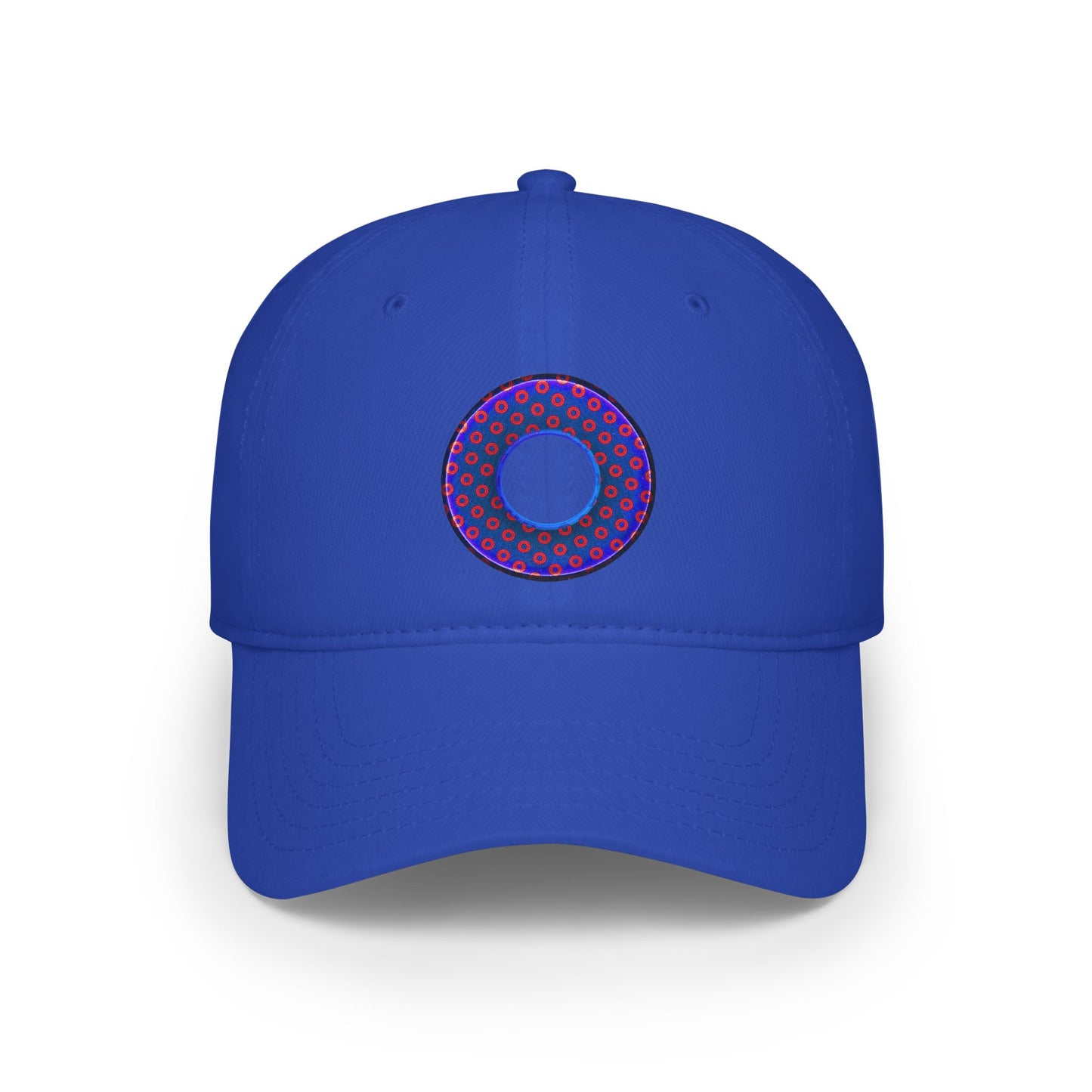 Lumpy Donut Baseball Cap - "Paradoxical Weathered Donut" - red/blue donuts donut w/
