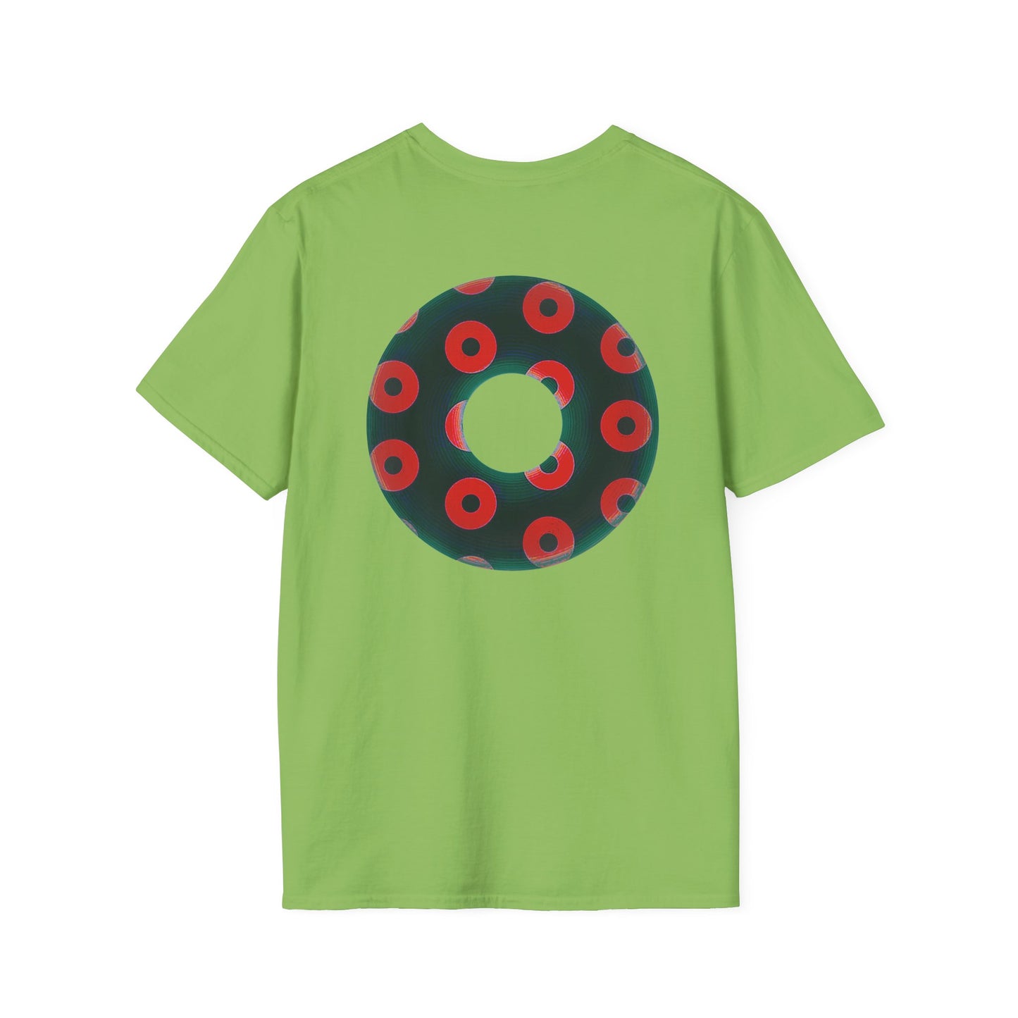 Plain Donuts/Unisex Soft-Style - "Plain Blimpy Paradoxical Donuts" - dark green/red donuts