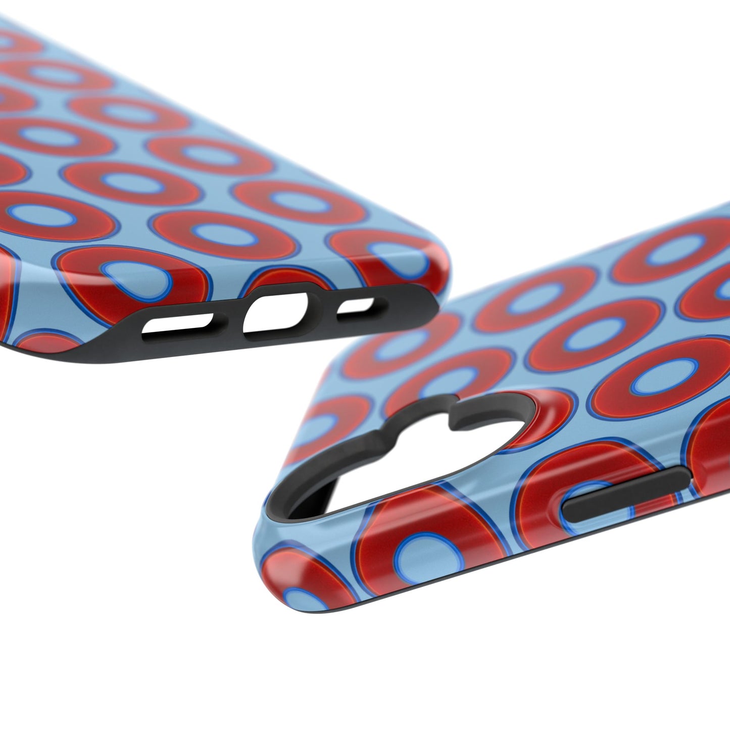 Magnetic Tough Donut Case - red vivid donut print w/sky blue background