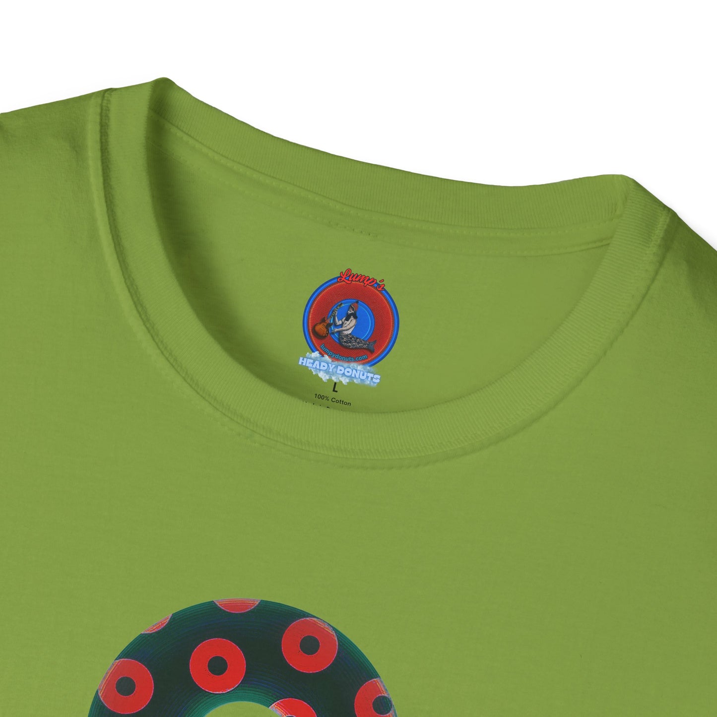 Plain Donuts/Unisex Soft-Style - "Plain Blimpy Paradoxical Donuts" - dark green/red donuts