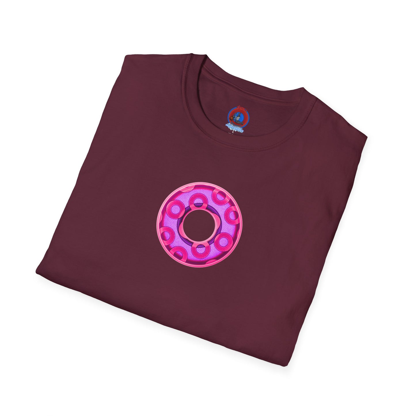 Plain Donuts/Unisex Soft-Style - "Plain Rustic Paradoxical Donuts" - light purple/magenta donuts