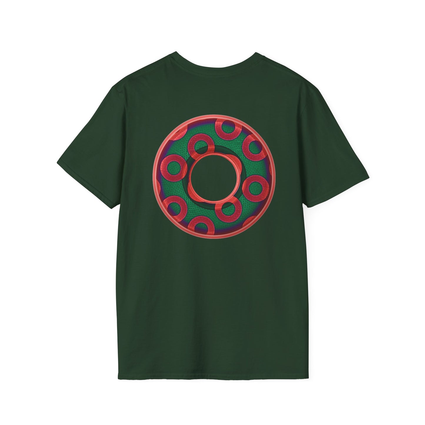 Plain Donuts/Unisex Soft-Style - "Plain Rustic Paradoxical Donuts" - green/red donuts