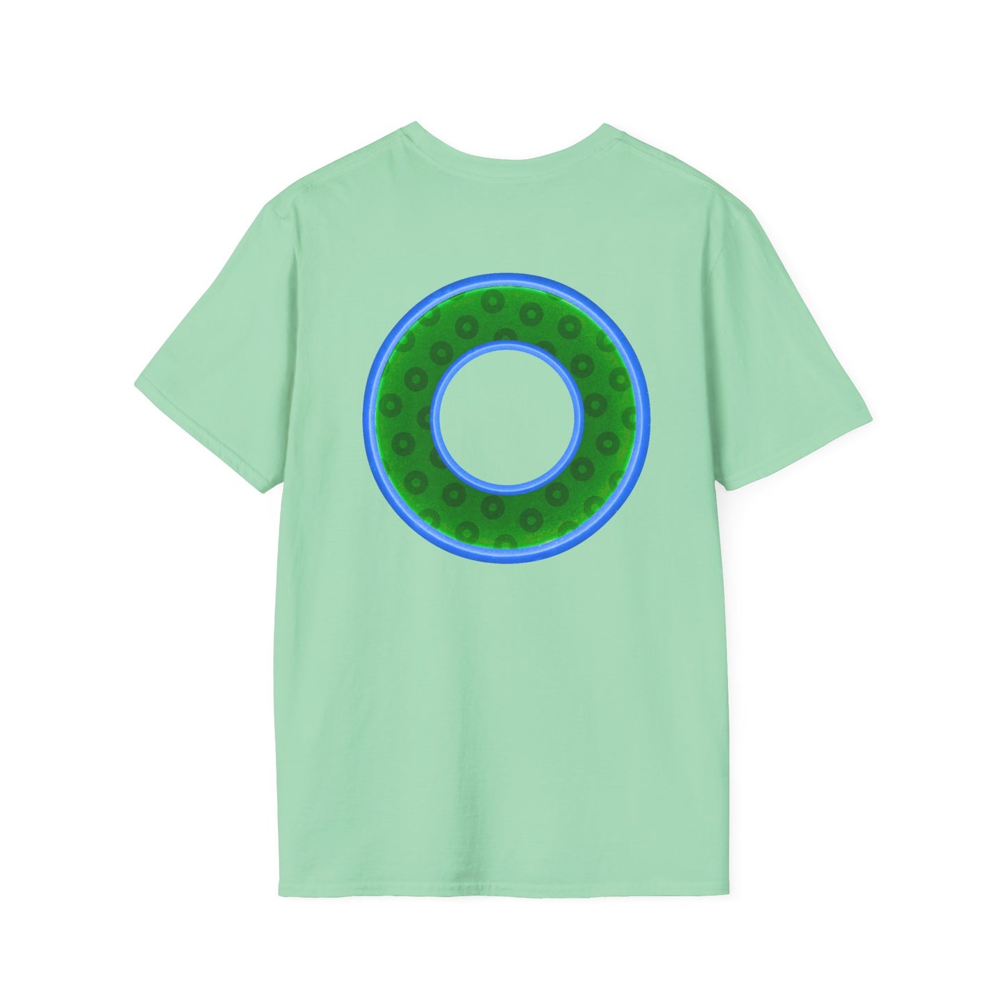 Plain Donuts/Unisex Soft-Style - "Plain Wide Mouthed Paradoxical Donuts" - green/light blue donuts