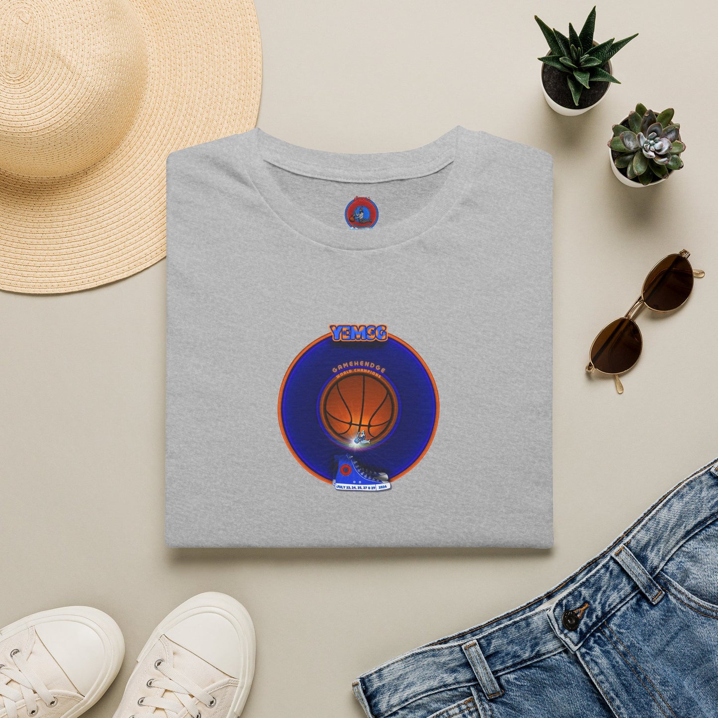 Classic Donut Tee - Unisex Soft-Style - "Diedrich Knickerbocker's Donut" - vivid blue/orange donut - variant 1