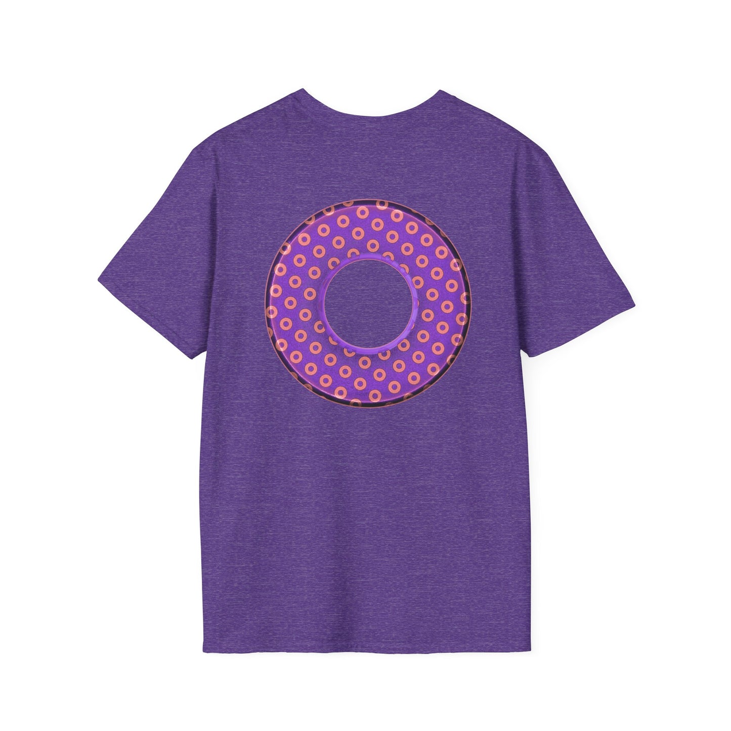Plain Donuts/Unisex Soft-Style - "Plain Electric Paradoxical Donuts" - light purple/coral donuts