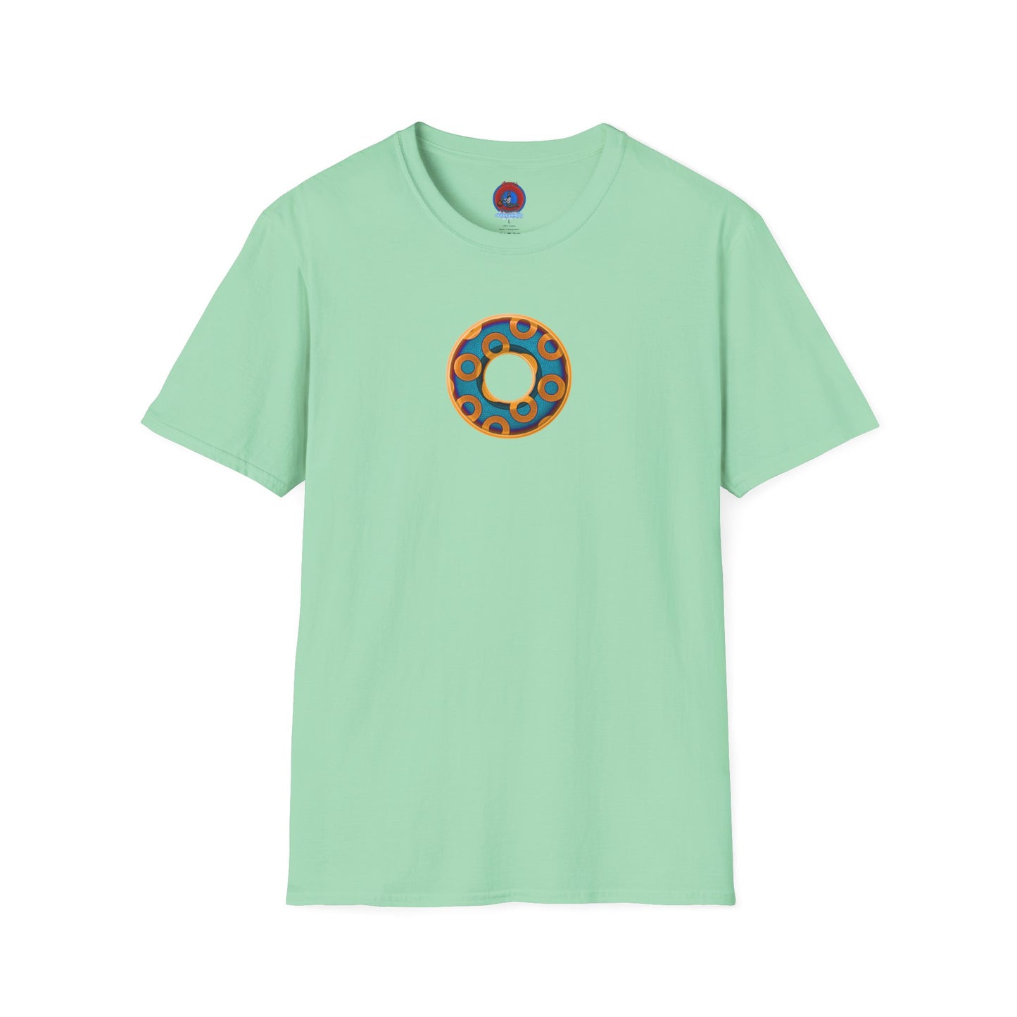 Plain Donuts/Unisex Soft-Style - "Plain Rustic Paradoxical Donuts" - light blue/orange donuts