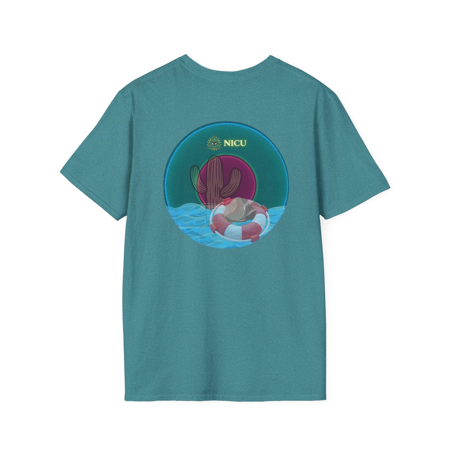 Classic Donut Tee - Unisex Soft-Style - "Masonic Donut of Rites" - series 1.0  - dark teal donut