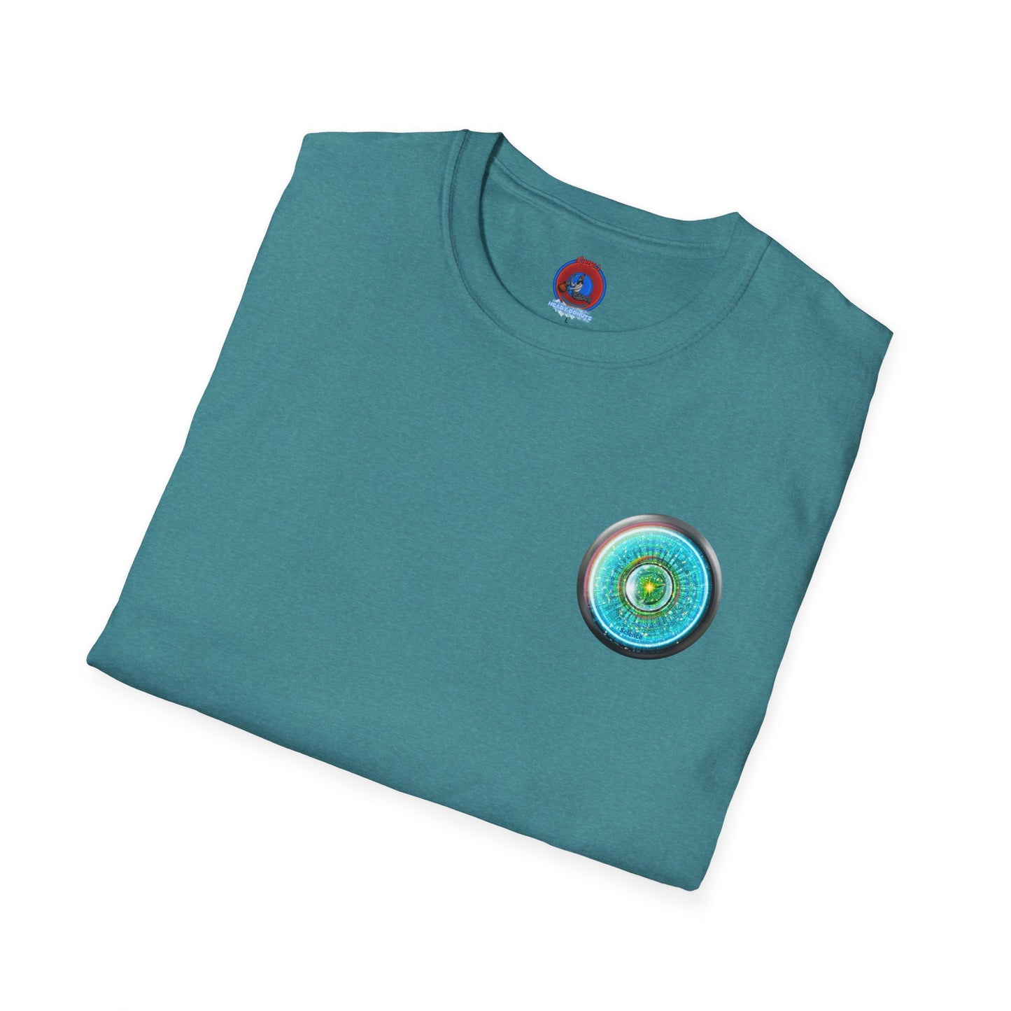 Classic Donut Tee - Unisex Soft-Style - "Donut of Life Tee" - vivid turquoise tube donut - variant 3