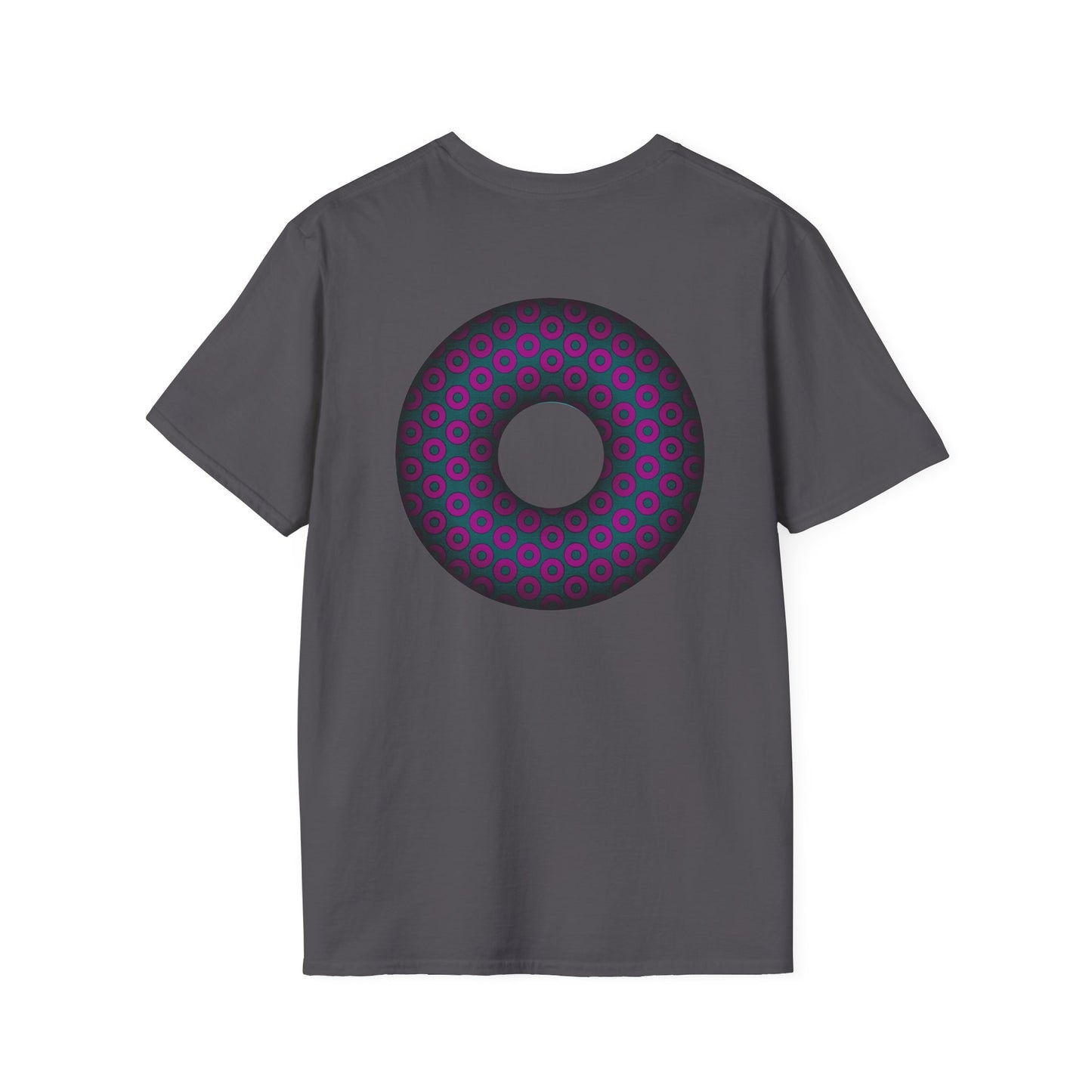 Plain Donuts/Unisex Soft-Style - "Plain Paradoxical Grided Donuts" - dark magenta/faded navy donuts