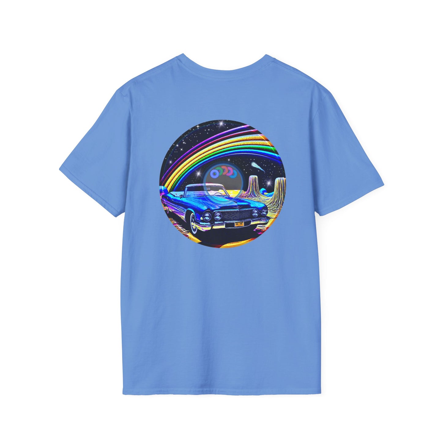 Classic Donut Tee - Unisex Soft-Style - "Halley's Caddy" - series 1.0  - variant 2 - black/picture donut