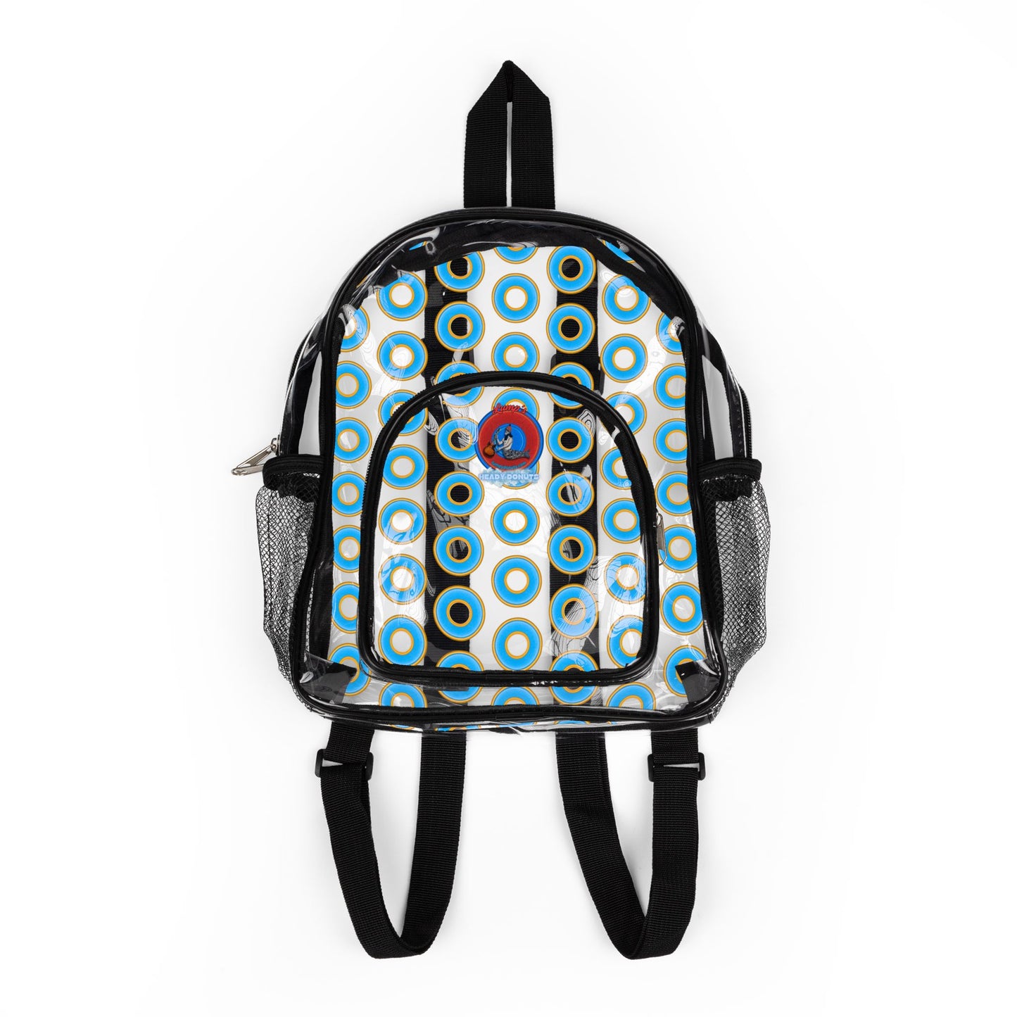 Lumpy Clear Pack/Concert Buddy - Plain Rustic Donut Print - light blue/yellow