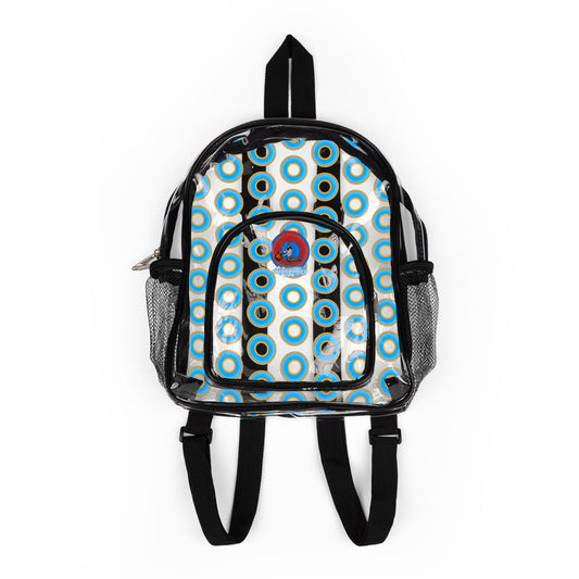 Lumpy Clear Pack/Concert Buddy - Plain Rustic Donut Print - light blue/yellow