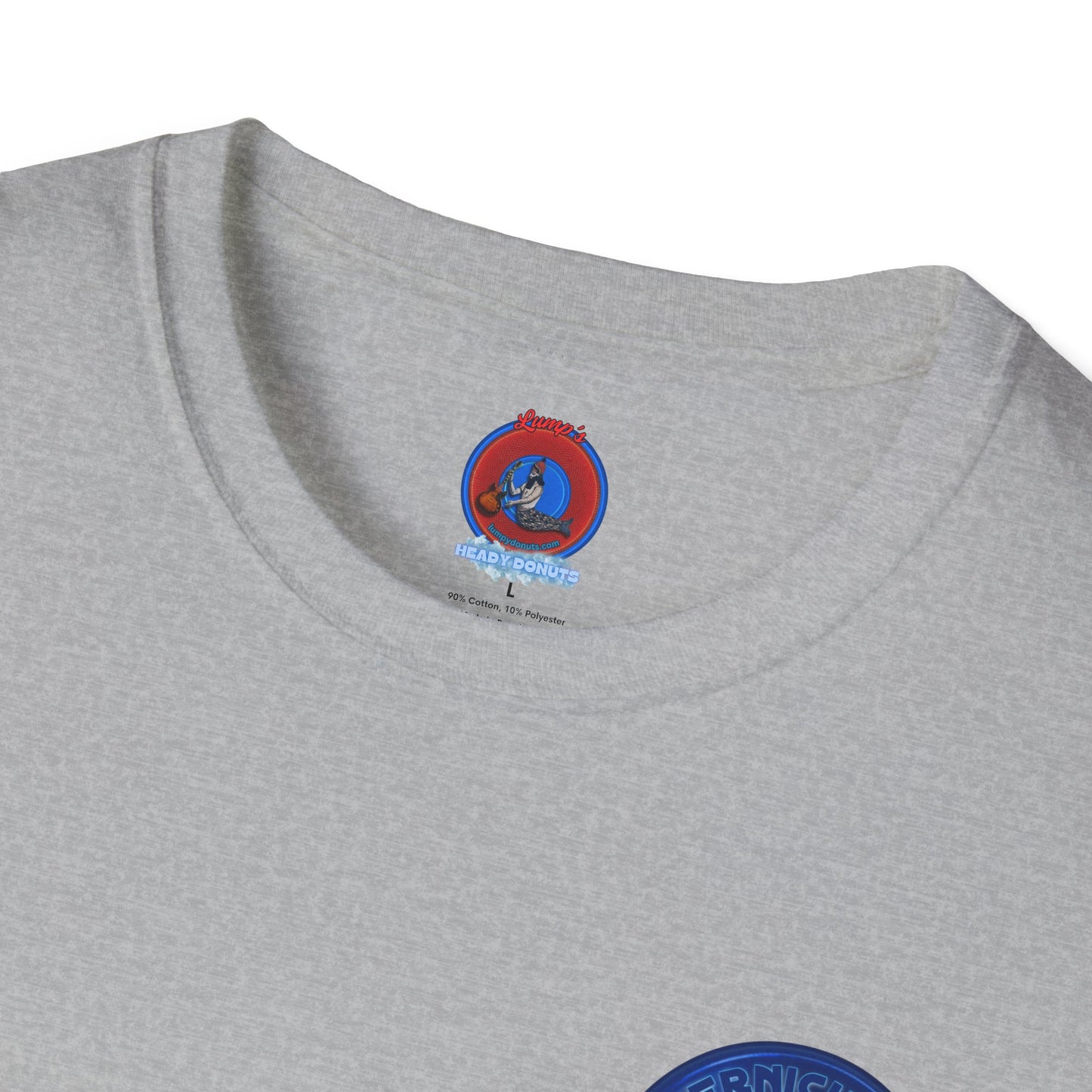 Classic Donut Tee - Unisex Soft-Style - "Drunken Copernicus" - series 1.0 - variant 1 - blue donut