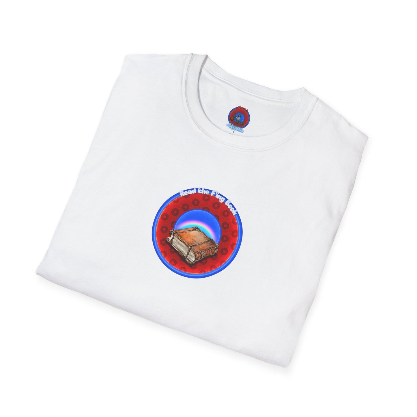 Classic Donut Tee - Unisex Soft-Style - "Read the F'ing Donut" - red/blue paradoxical donut