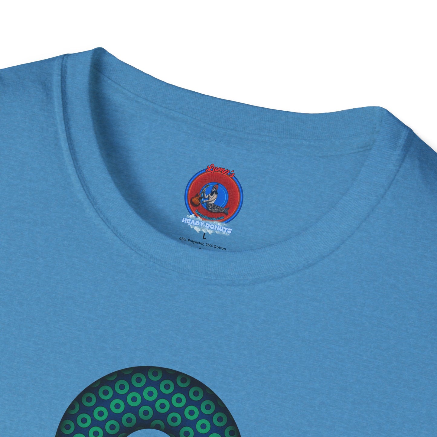 Plain Donuts/Unisex Soft-Style - "Plain Paradoxical Grided Donuts" - dark blue/teal donuts