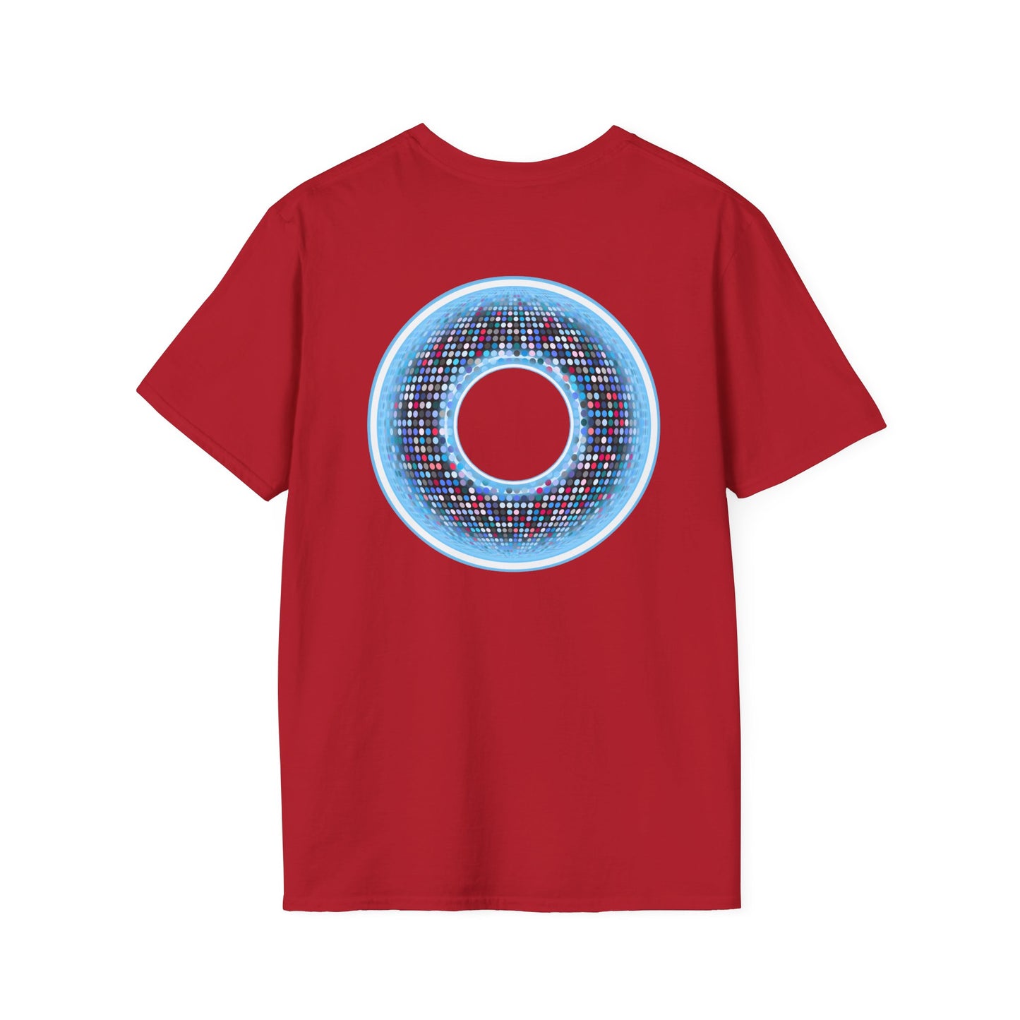 Classic Donut Tee - Unisex Soft-Style - "Microdot Donut" - light blue pixilated donut