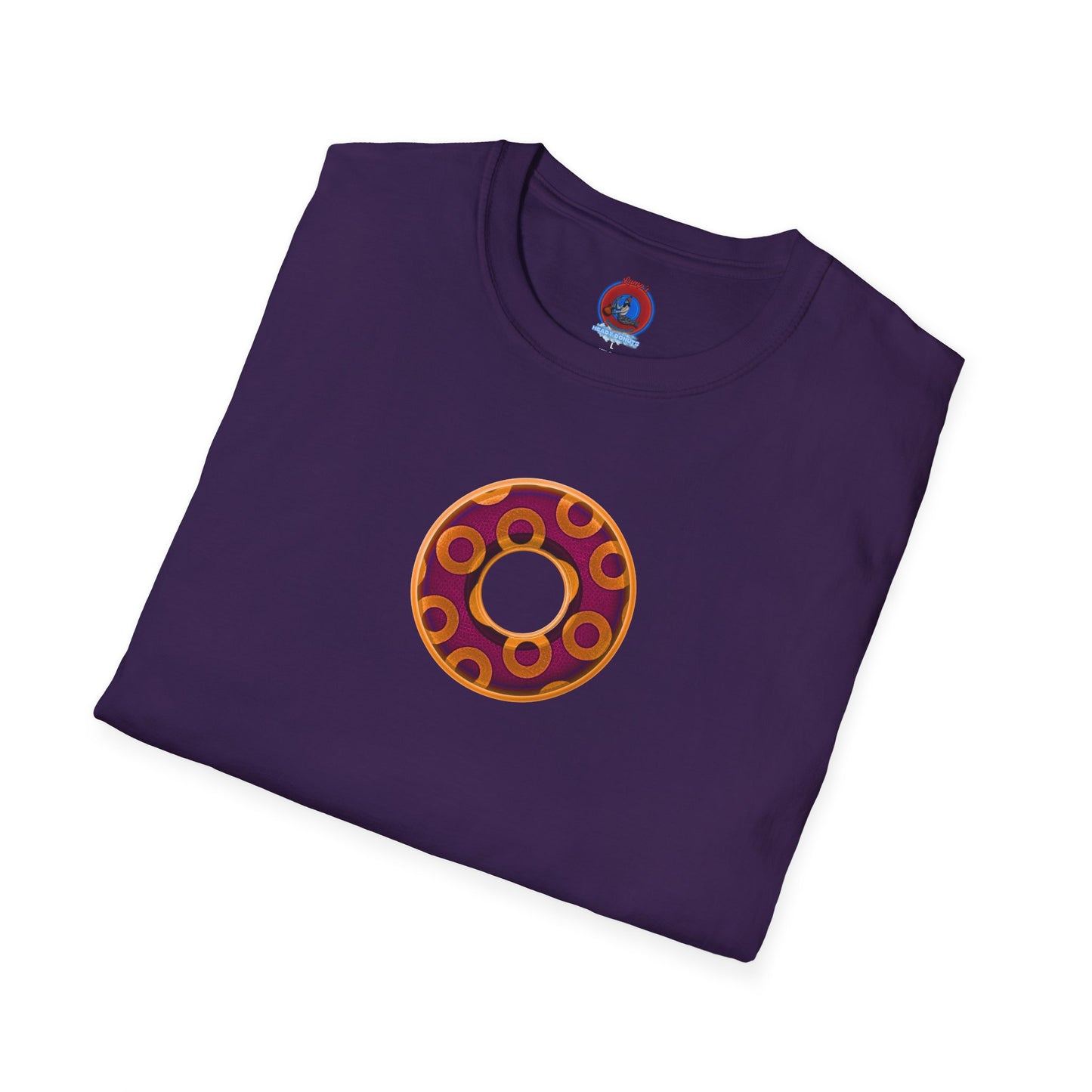 Plain Donuts/Unisex Soft-Style - "Plain Rustic Paradoxical Donuts" - orange/burgundy donuts