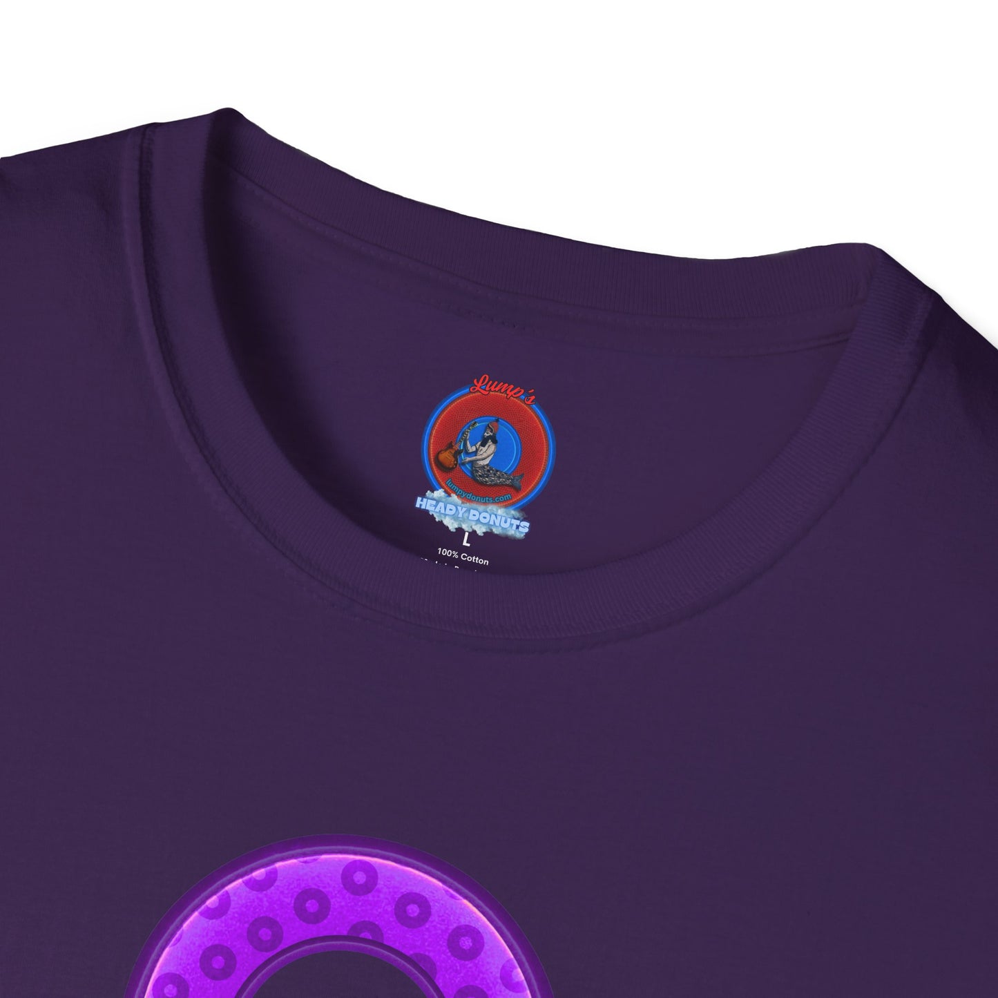 Plain Donuts/Unisex Soft-Style - "Plain Wide Mouthed Paradoxical Donuts" - bright purple/dark purple donuts