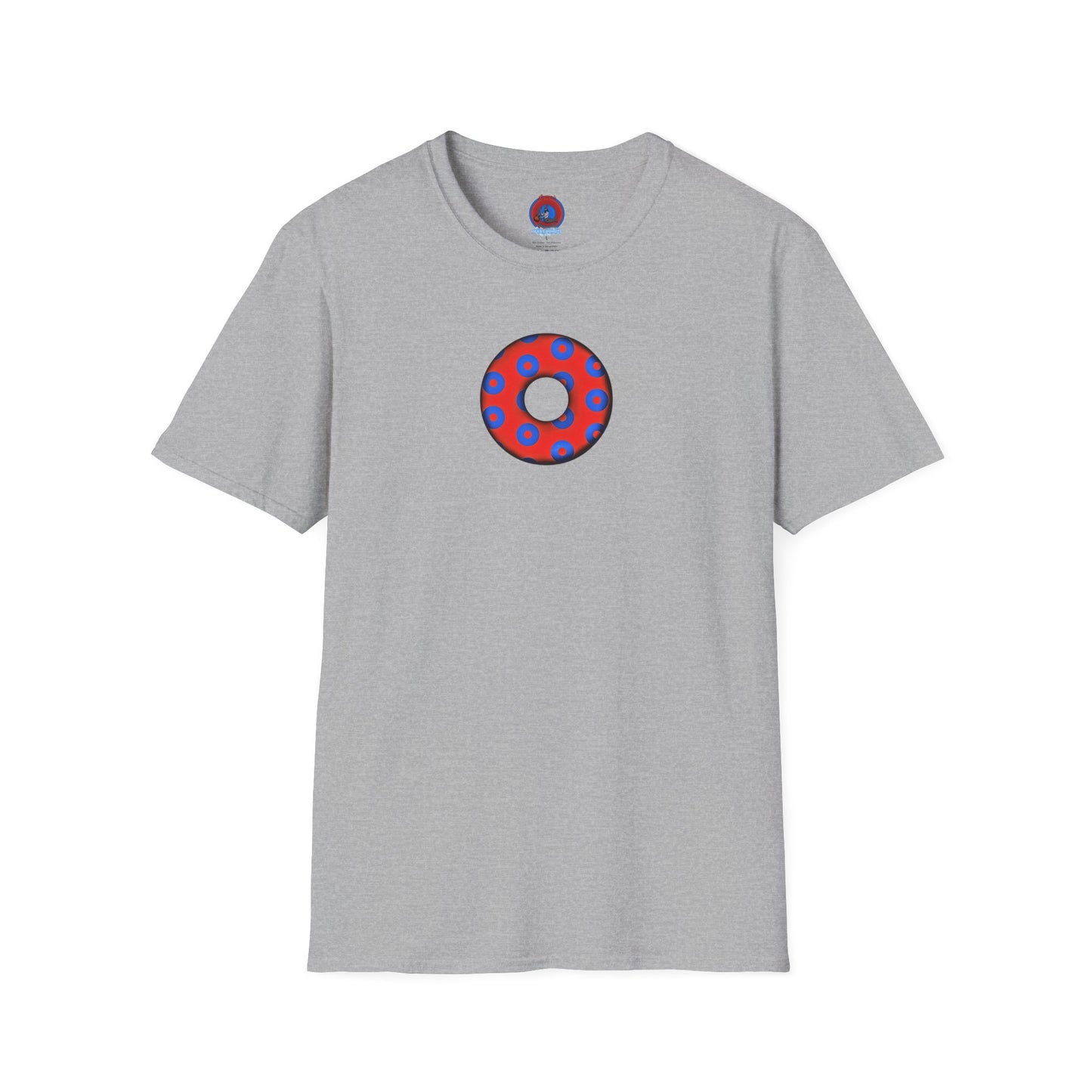 Plain Donuts/Unisex Soft-Style - "Plain Blimpy Paradoxical Donuts" - red/blue donuts