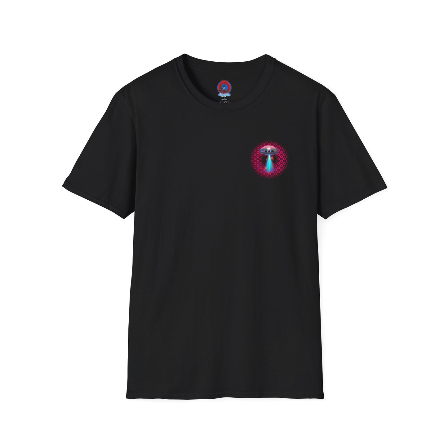 Classic Donut Tee - Unisex Soft-Style - "Donuts now Served on the Mothership" - series 1.0  - variant 2  - red/red paradoxical donut