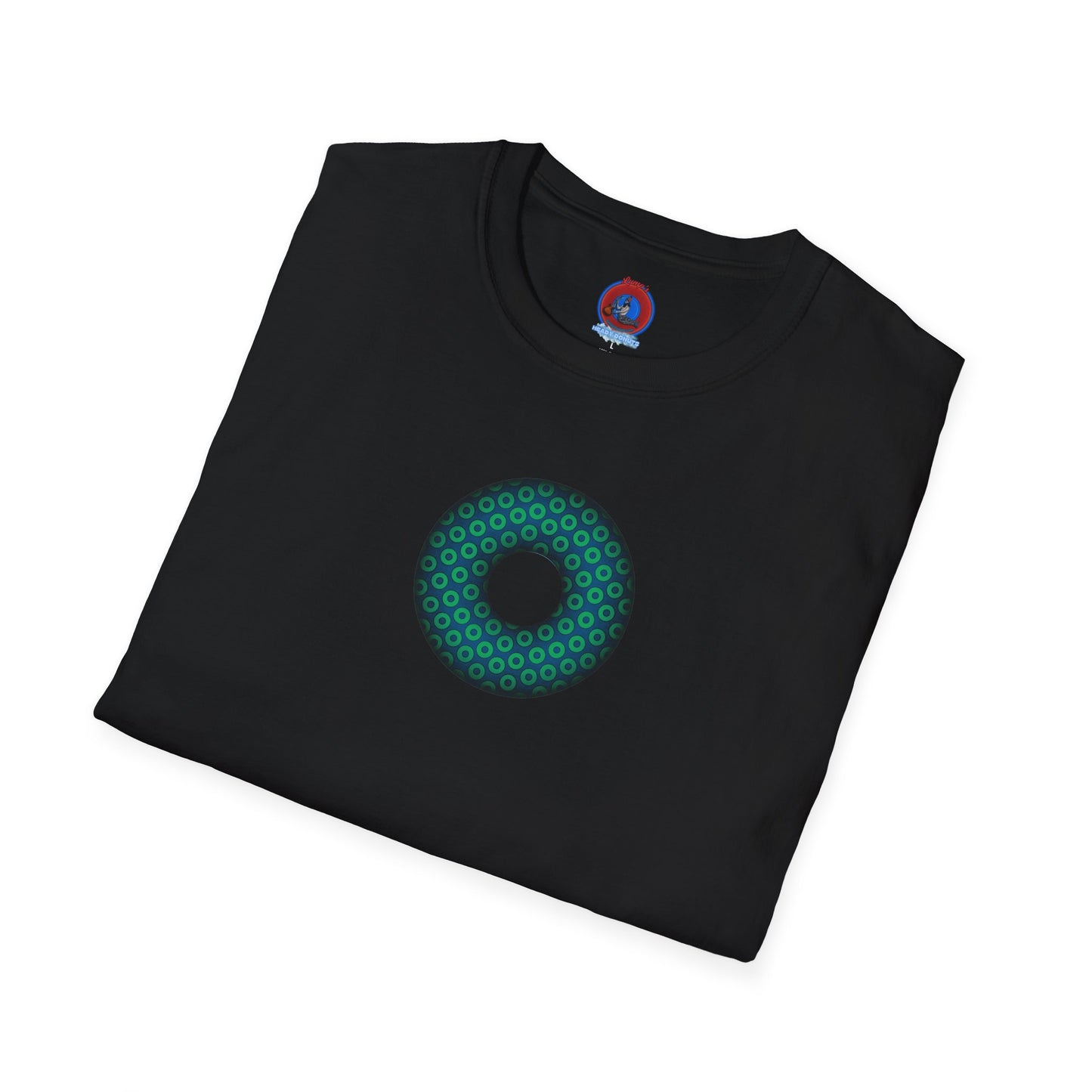 Plain Donuts/Unisex Soft-Style - "Plain Paradoxical Grided Donuts" - light green/midnight teal donuts