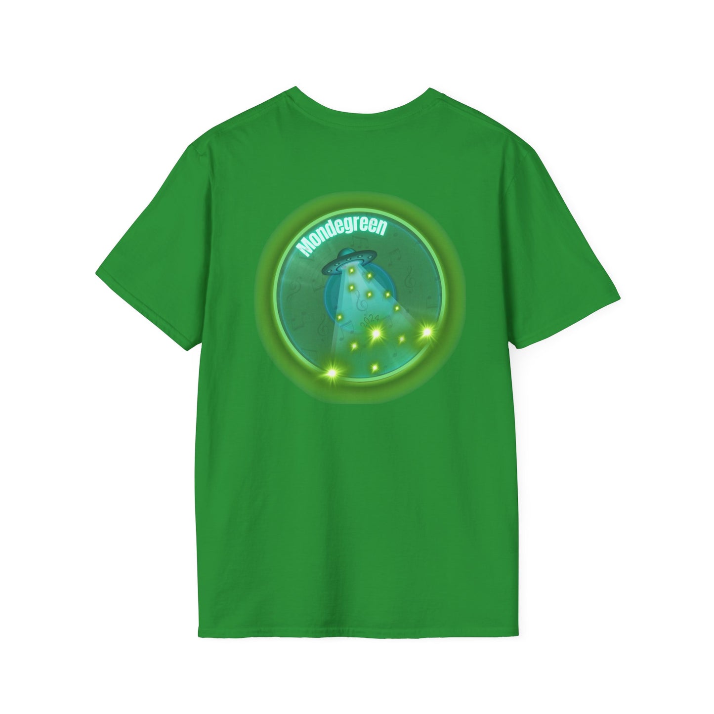 Classic Donut Tee - Unisex Soft-Style - "Close Encounters of the Delaware kind - Mondegreen Donut"  " variant 1 - green donut