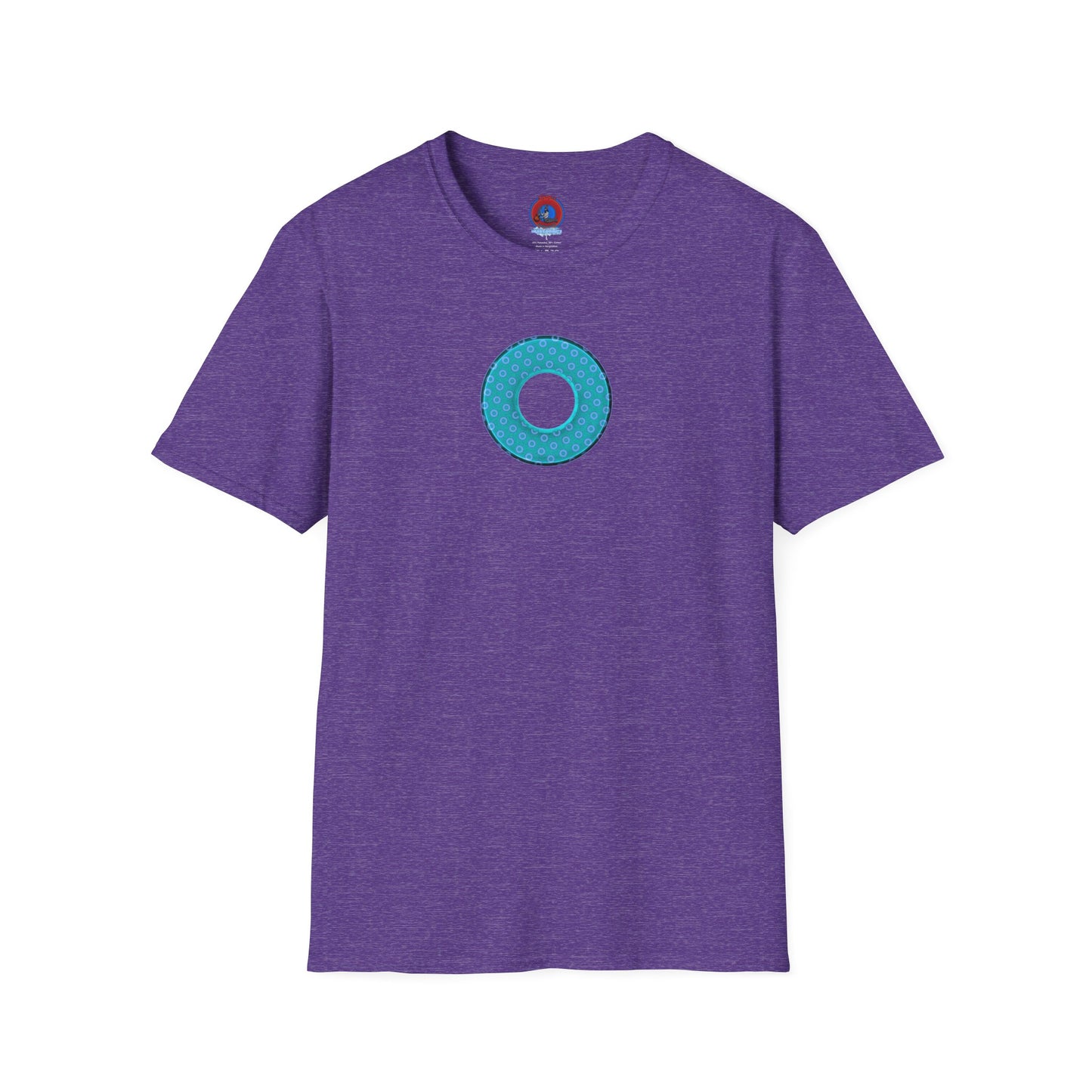 Plain Donuts/Unisex Soft-Style - "Plain Electric Paradoxical Donuts" - light teal/purple donuts