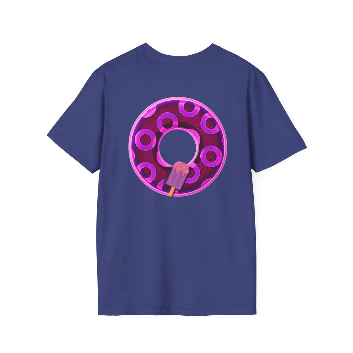 Classic Donut Tee - Unisex Soft-Style - "It's Ice Cream Popsicles - YEMSG Donut" - purple/magenta paradox donut - variant 1