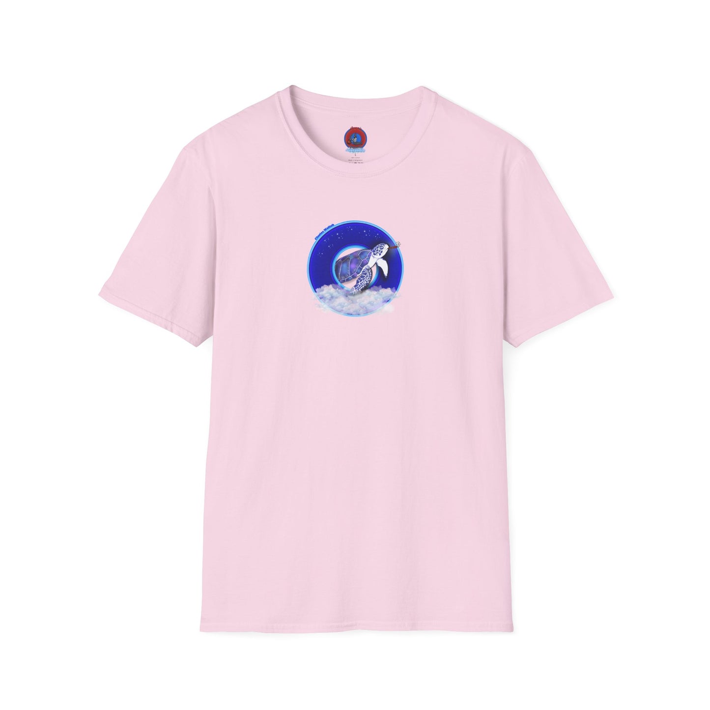 Classic Donut Tee - Unisex Soft-Style - "Clueless Wallob's Donuts" - vivid blue sky donut