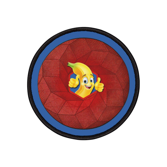 Iron-On Donut Patch - "Dis Sheet, it's Bananas" - variant 5 - magenta hexadonut