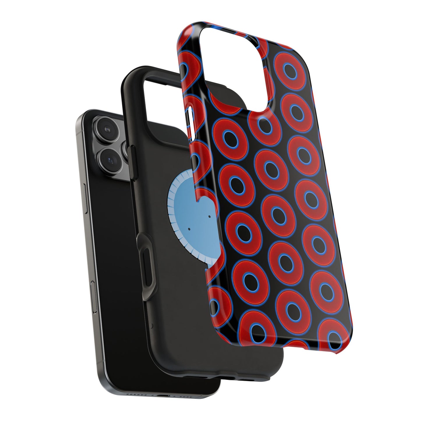 Magnetic Tough Donut Case - red vivid donut print w/black background