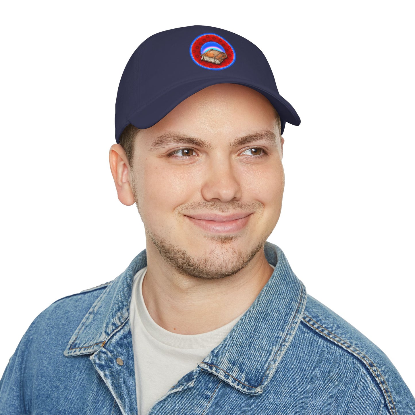 Lumpy Donut Baseball Cap - "Read the F'ing Donut Cap" - paradoxical red/blue wide mouth donut w/