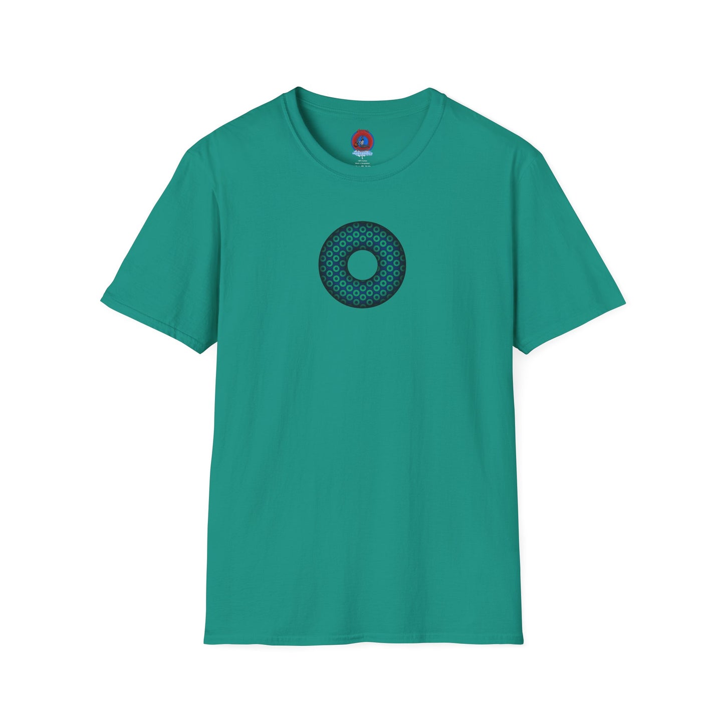 Plain Donuts/Unisex Soft-Style - "Plain Paradoxical Grided Donuts" - dark blue/teal donuts