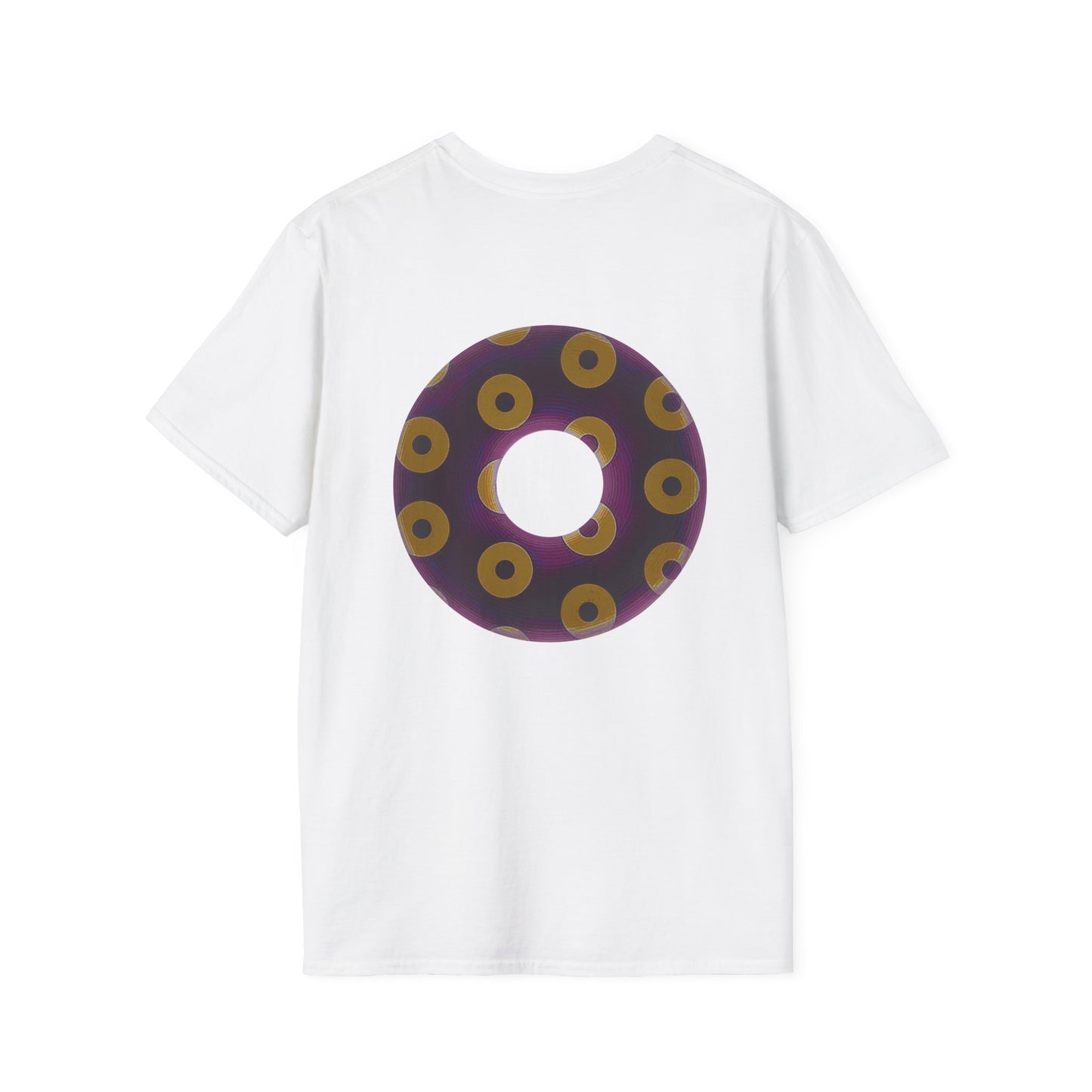 Plain Donuts/Unisex Soft-Style - "Plain Blimpy Paradoxical Donuts" - dark red-purple/dark yellow donuts
