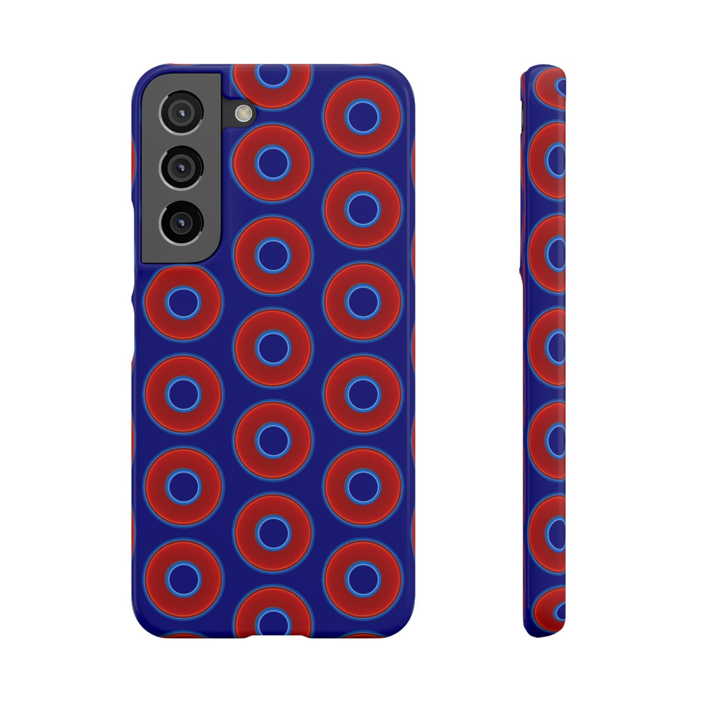 Lumpy Donut Snap Case - red vivid donut print w/vivid navy blue background