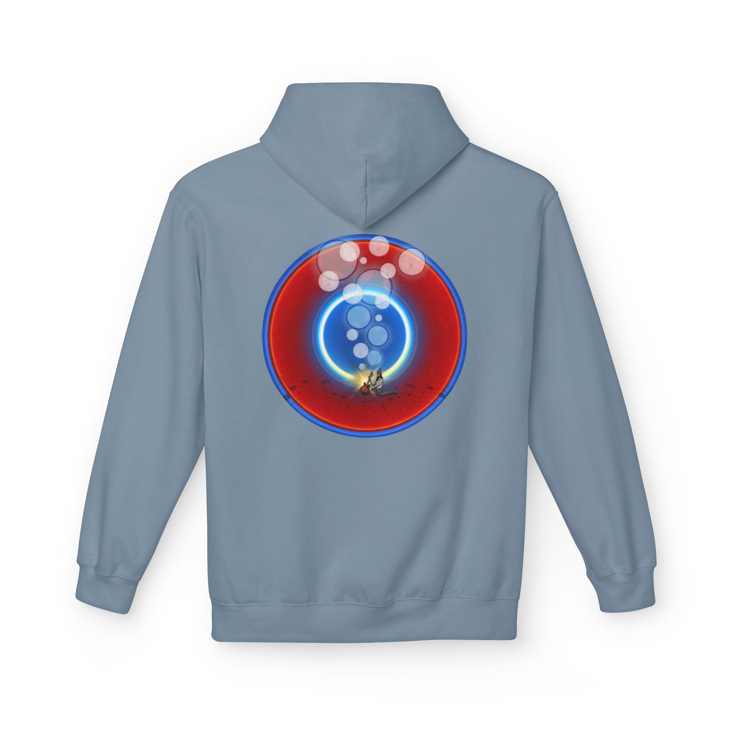 Fleece Harry Hoodies [Midweight Soft-style] - "The Bubbler's Donut" - w/rustic red donuts