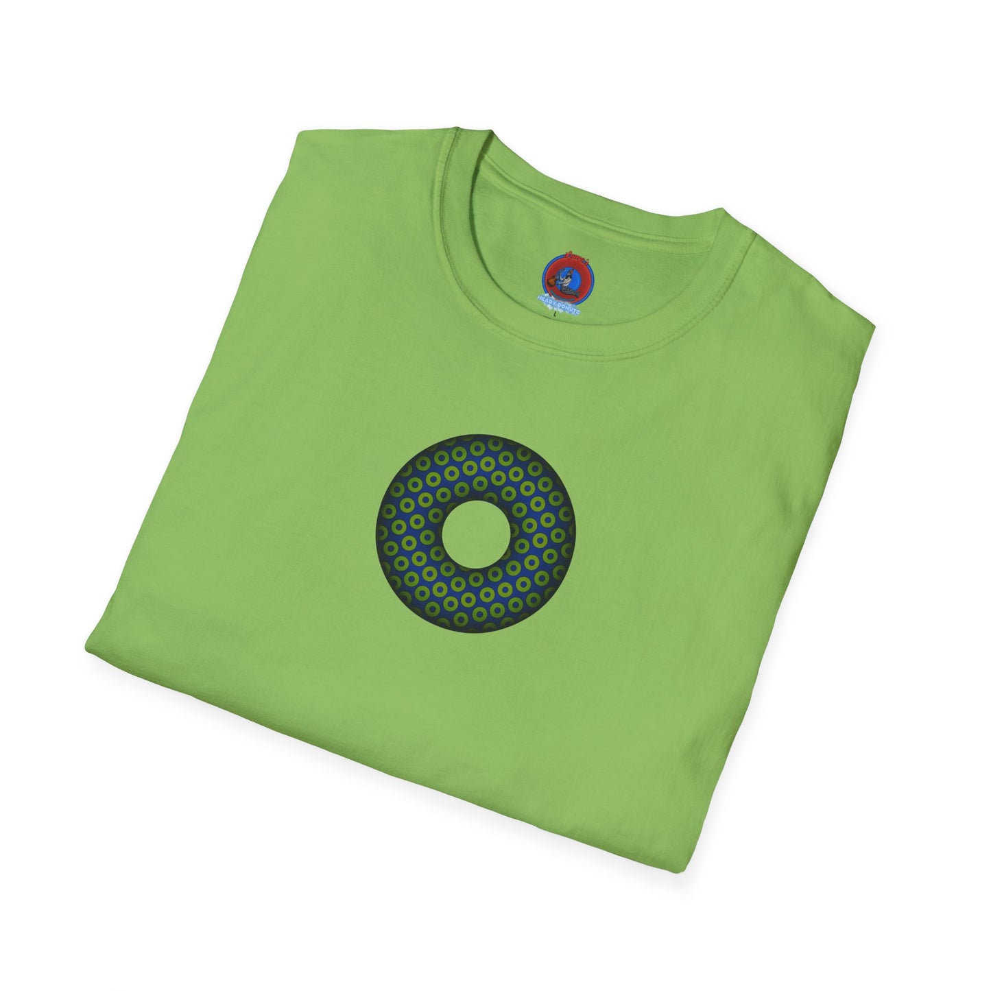 Plain Donuts/Unisex Soft-Style - "Plain Paradoxical Grided Donuts" - lime/dark blue donuts