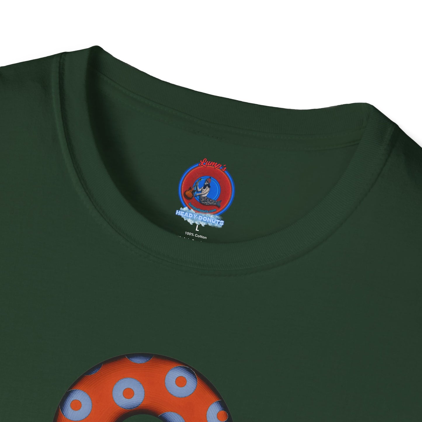 Plain Donuts/Unisex Soft-Style - "Plain Blimpy Paradoxical Donuts" - light blue/orange donuts