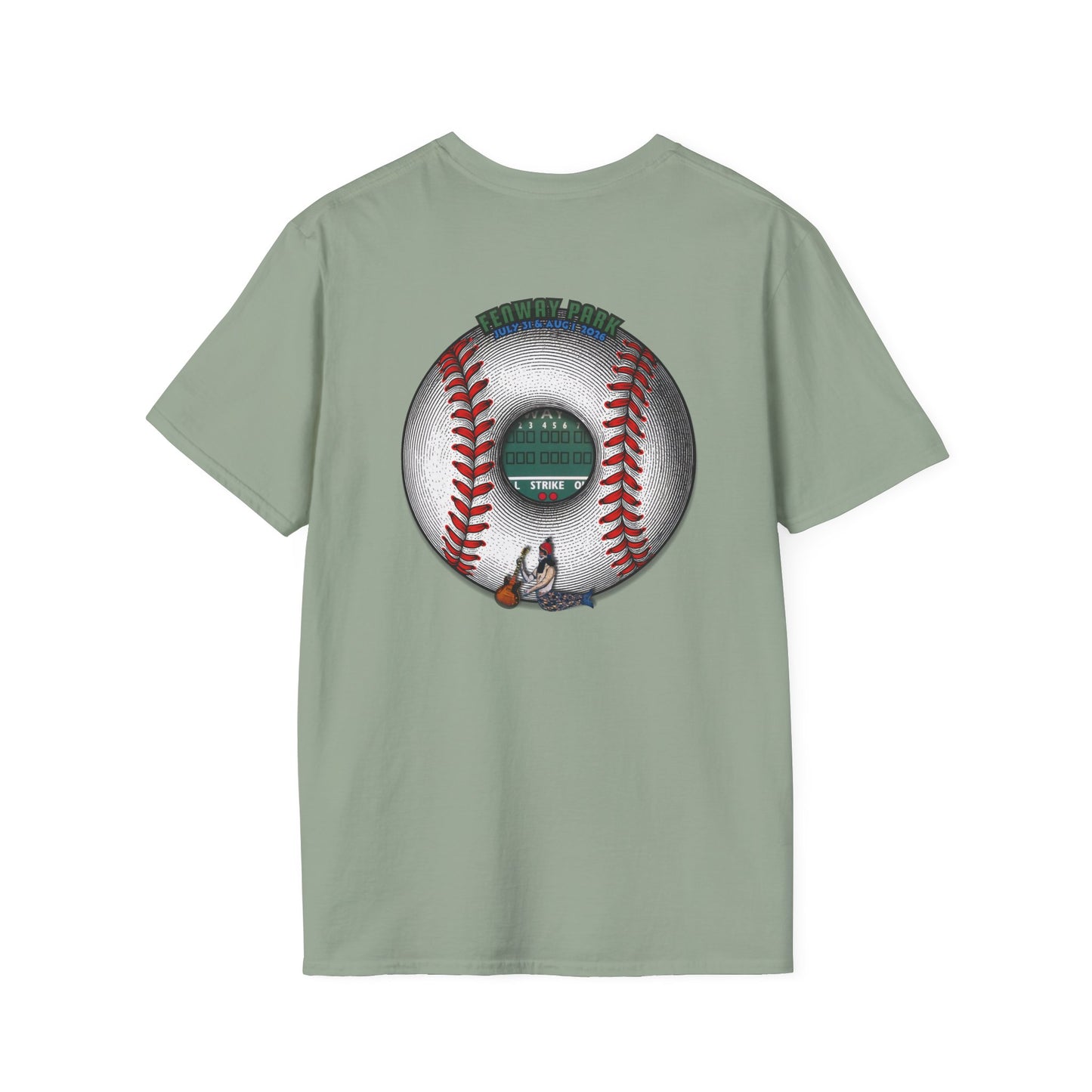 Classic Donut Tee - Unisex Soft-Style - "Phenway Ballpark Donuts" - white/red major league donut - variant 6