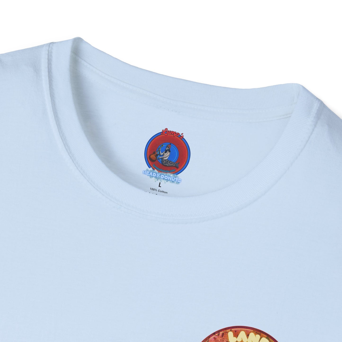 Classic Donut Tee - Unisex Soft-Style - "Donut made with Reforming Dough" - magenta/green donut