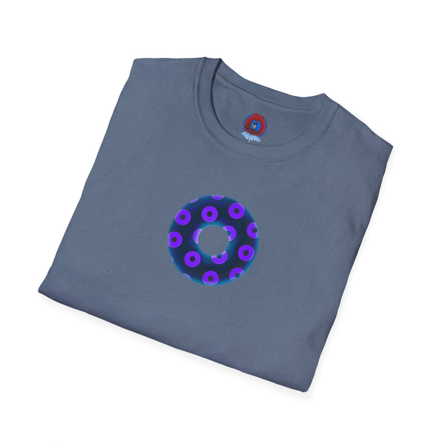 Plain Donuts/Unisex Soft-Style - "Plain Blimpy Paradoxical Donuts" - dark steel blue/vivd dark purple donuts