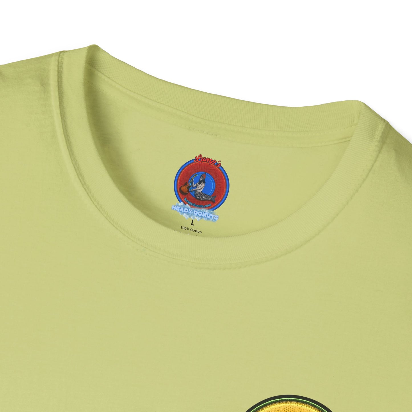 Classic Donut Tee - Unisex Soft-Style - "Dis sheet, it's bananas!" - series 1.0 - variant 5 - golden donut