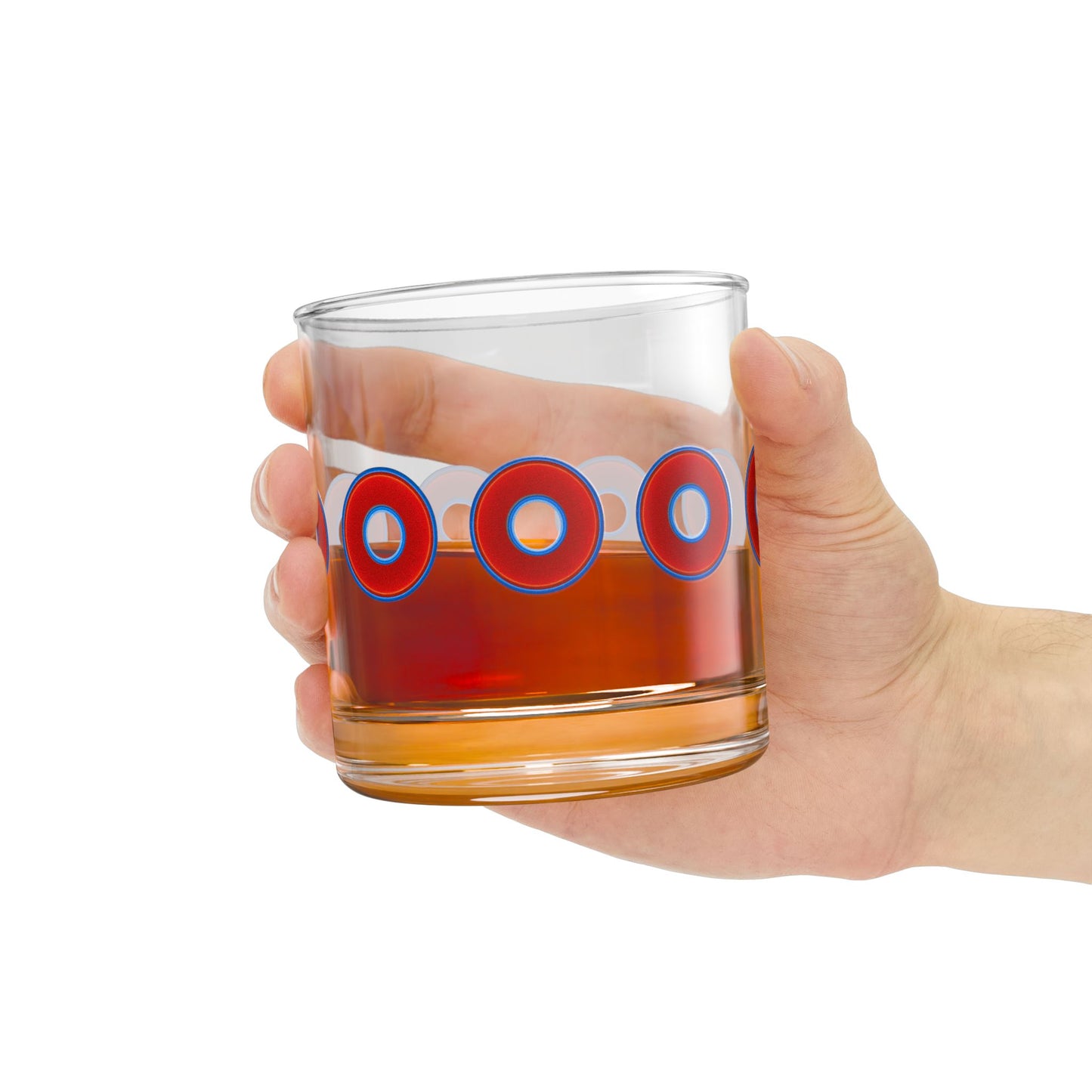 10oz Lumpy Rock Glass - vivid red donuts