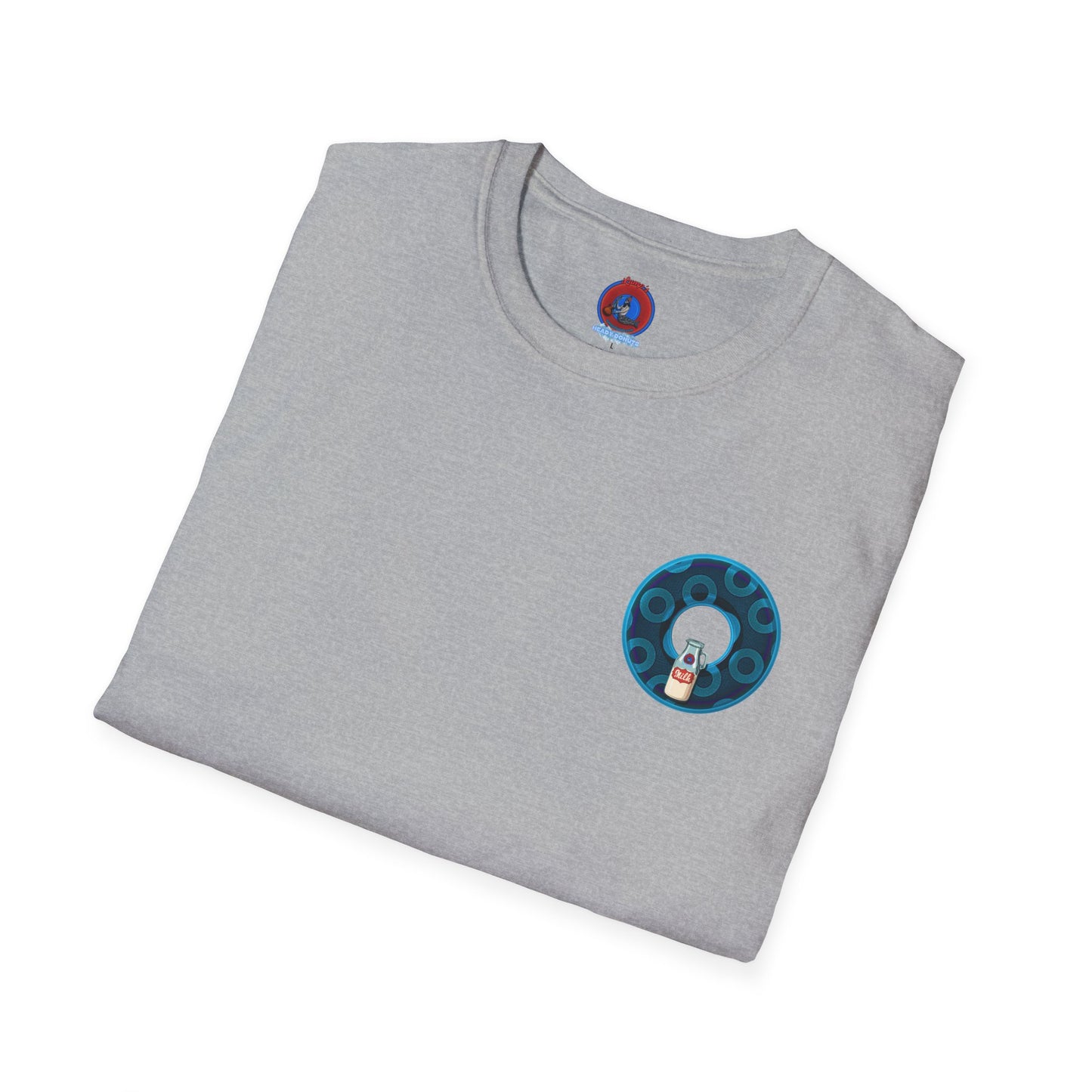 Classic Donut Tee - Unisex Soft-Style - "Wooked Cream - YEMSG Donut " - blue/teal rustic paradox donut - variant 7