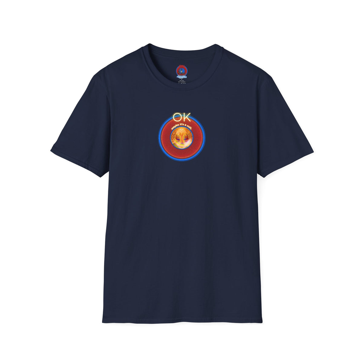 Classic Donut Tee - Unisex Soft-Style - "Donuts: Conjurers of Awesome" - series 1.0  - variant 3 - w/"okay" - red donut